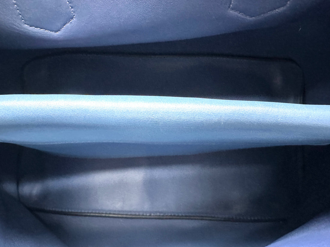Prada Galleria Blue Saffiano Leather Large Size Handle Bag PR343