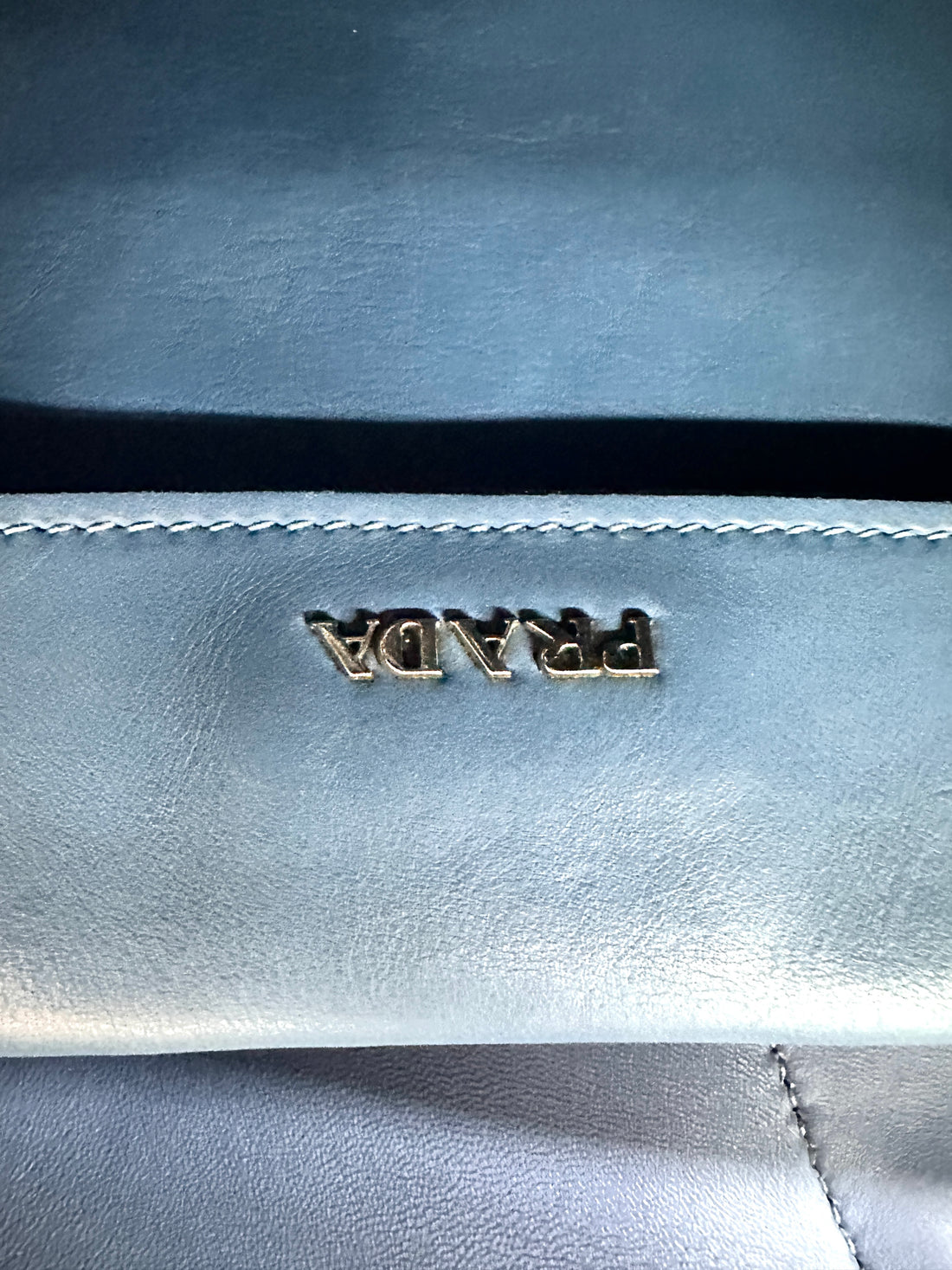 Prada Galleria Blue Saffiano Leather Large Size Handle Bag PR343