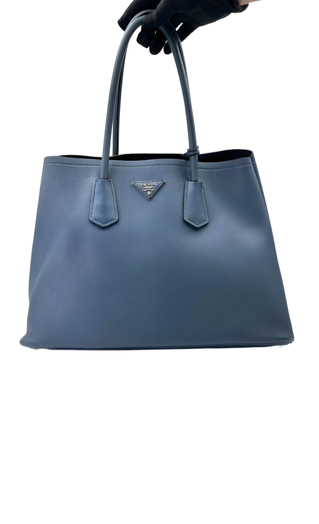 Prada Galleria Blue Saffiano Leather Large Size Handle Bag PR343