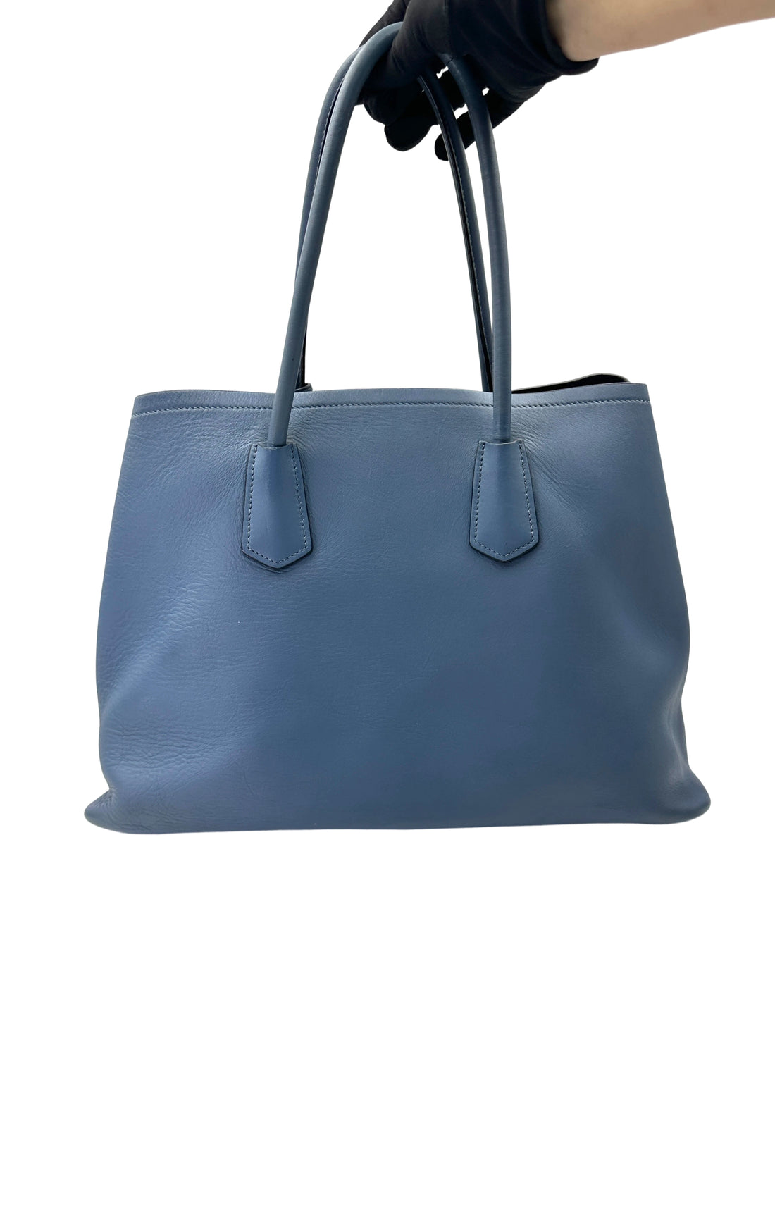 Prada Galleria Blue Saffiano Leather Large Size Handle Bag PR343