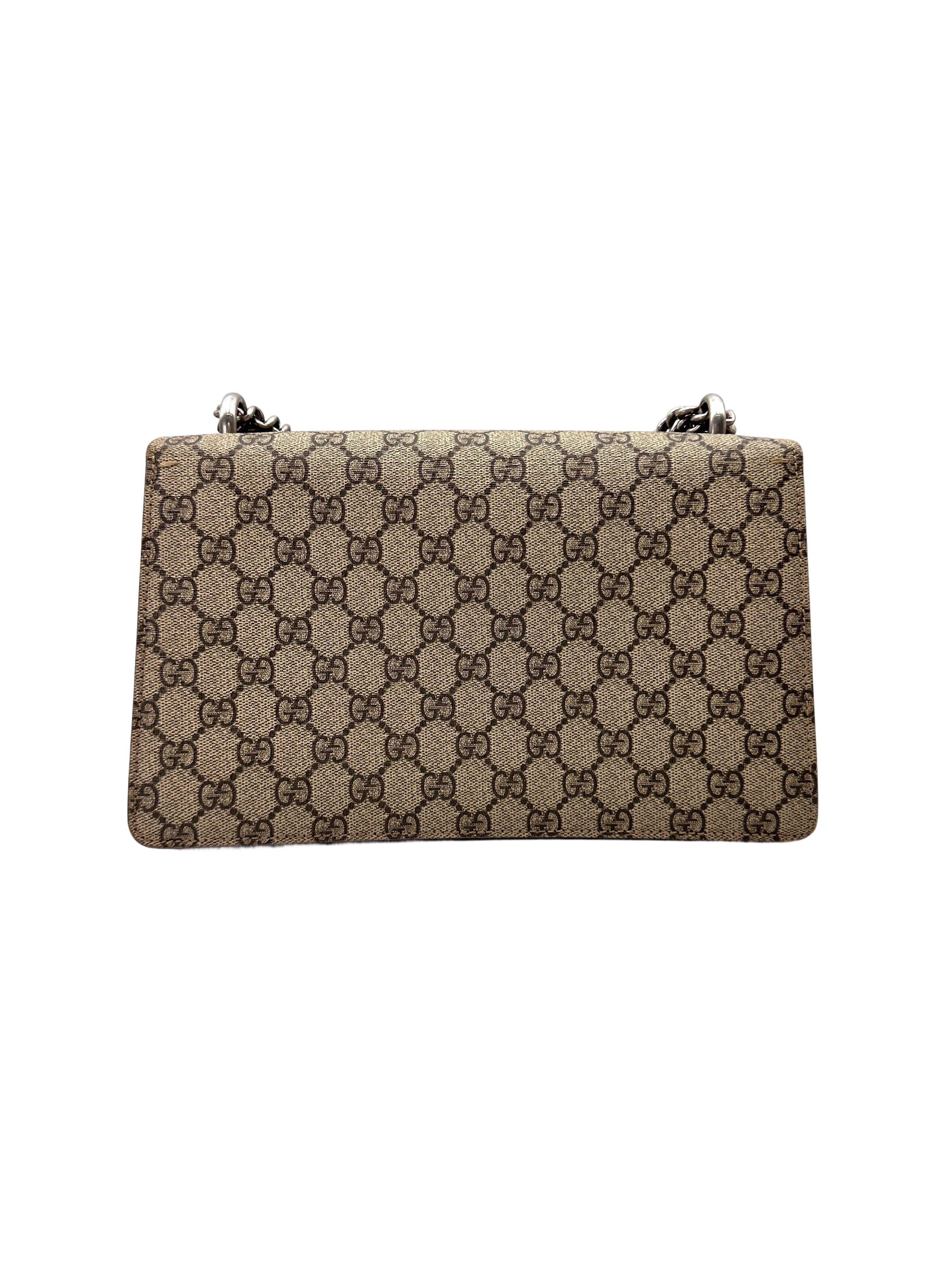 Gucci Dionysus GG Supreme Canvas Medium Size Shoulder Bag With Red Tirm GG1000