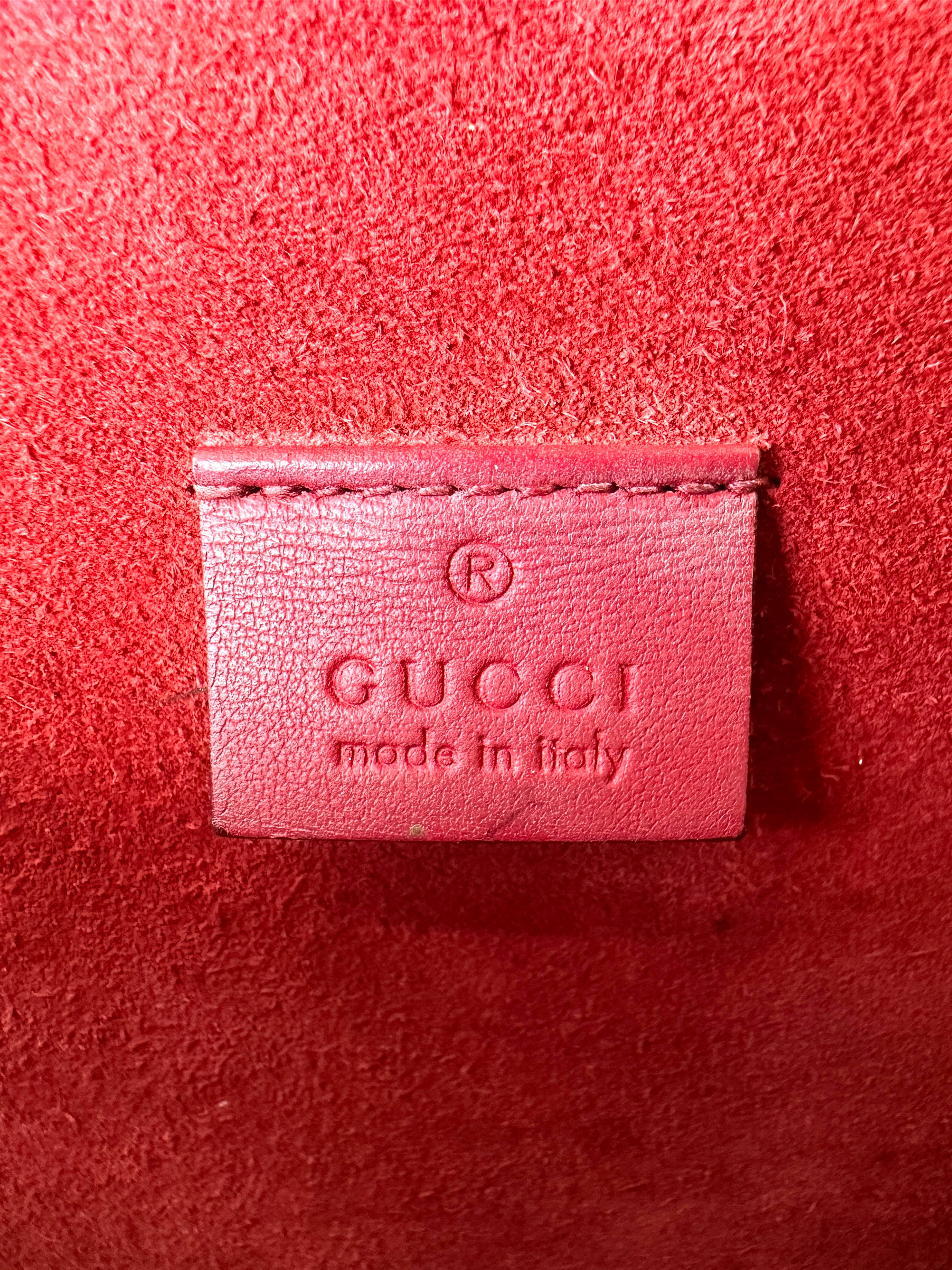 Gucci Dionysus GG Supreme Canvas Medium Size Shoulder Bag With Red Tirm GG1000