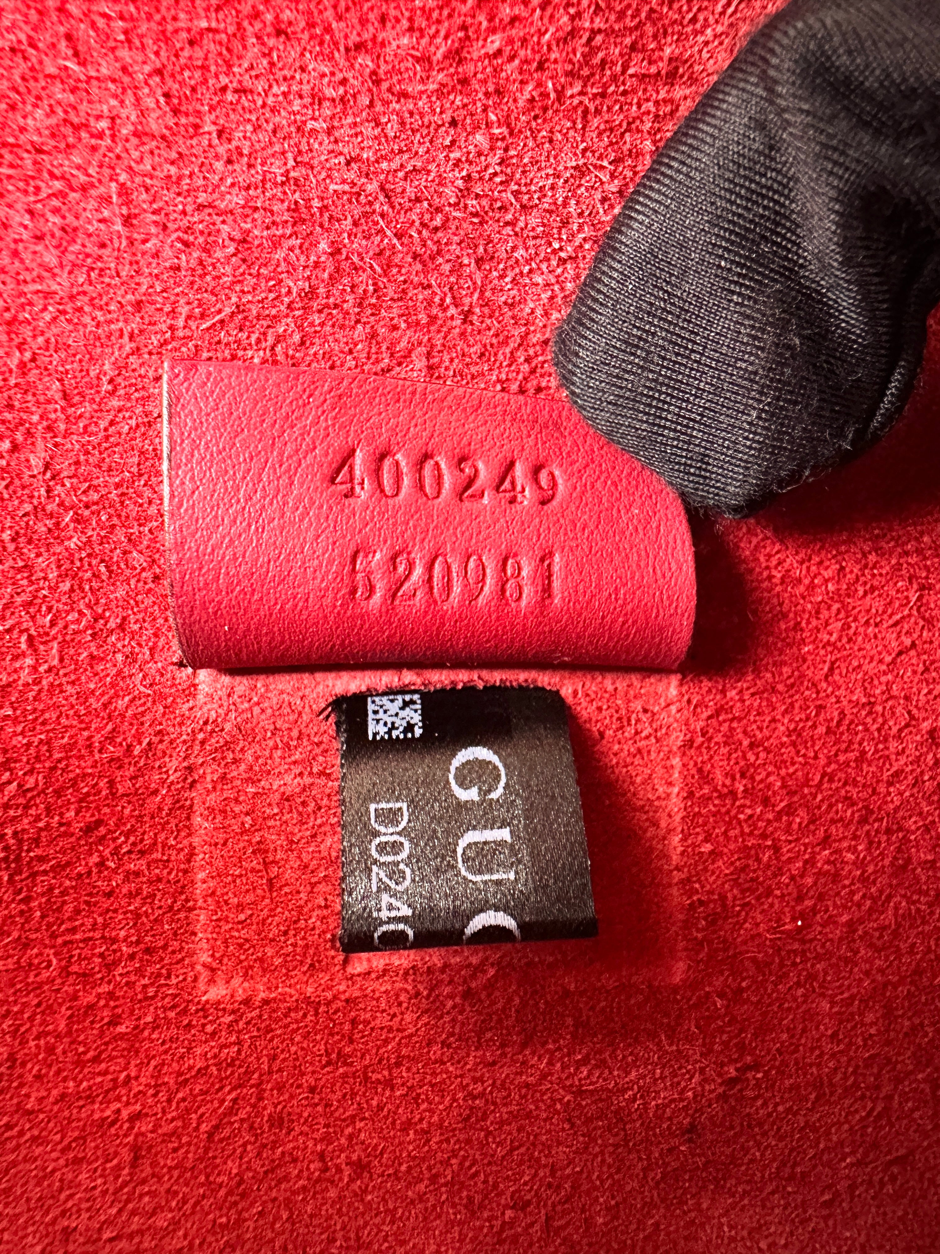 Gucci Dionysus GG Supreme Canvas Medium Size Shoulder Bag With Red Tirm GG1000
