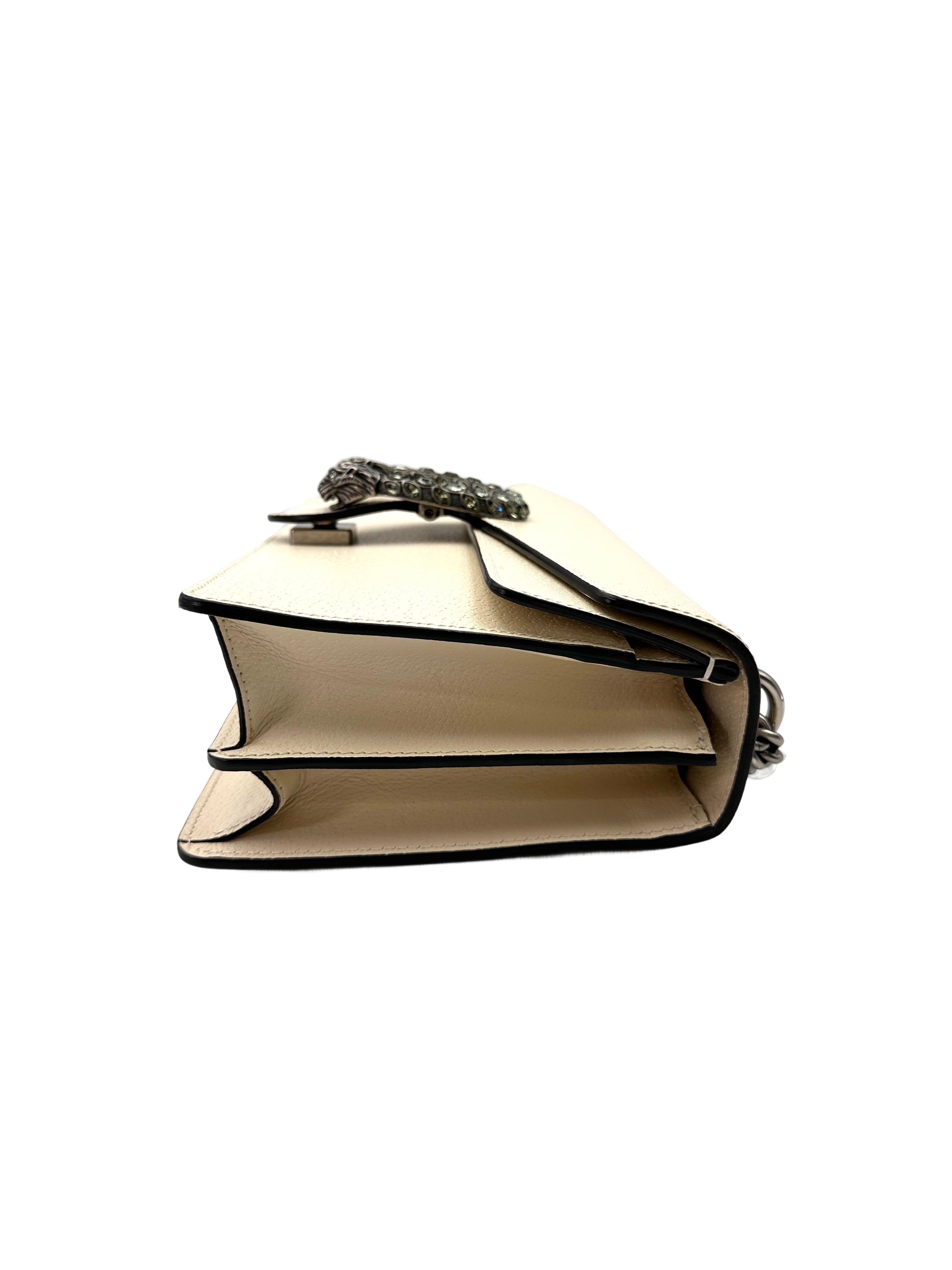 Gucci Dionysus White Leather Medium Size Shoulder Bag GG1003