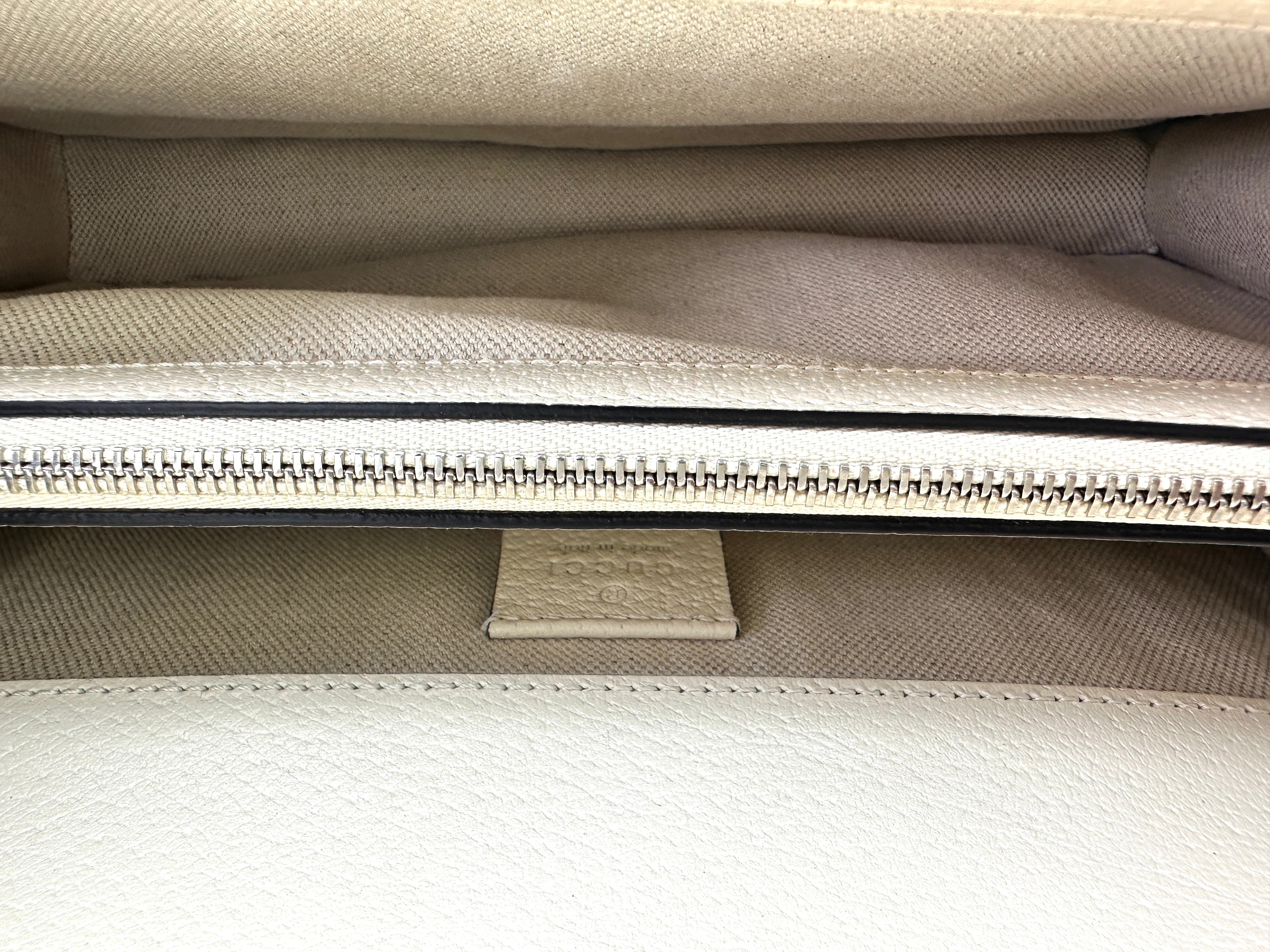 Gucci Dionysus White Leather Medium Size Shoulder Bag GG1003