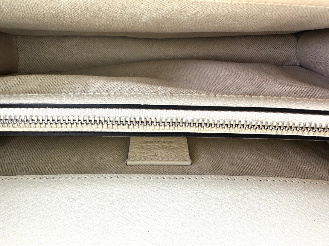 Gucci Dionysus White Leather Medium Size Shoulder Bag GG1003