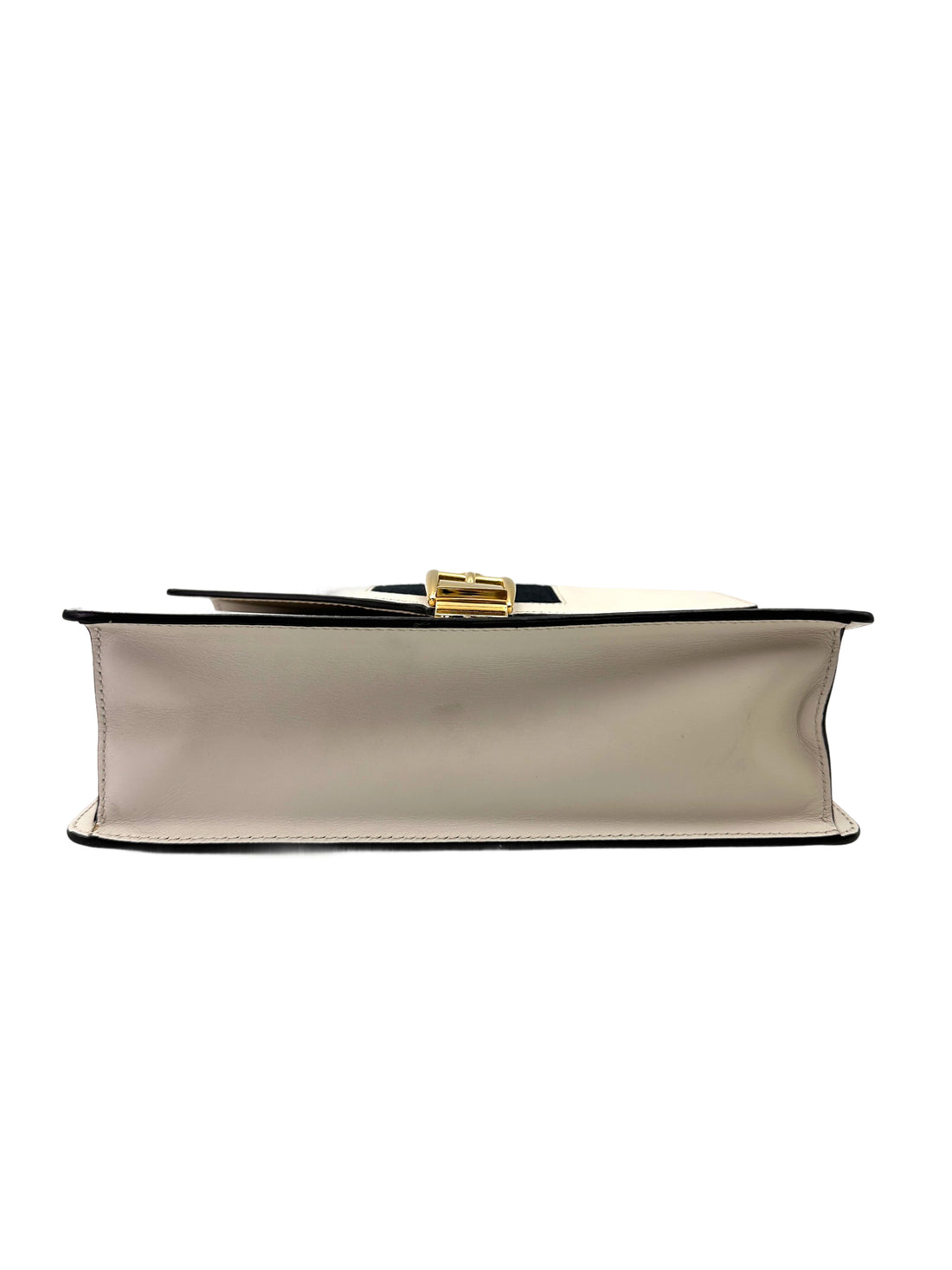 Gucci Sylvie White Leather Medium Size Shoulder Bag GG1004