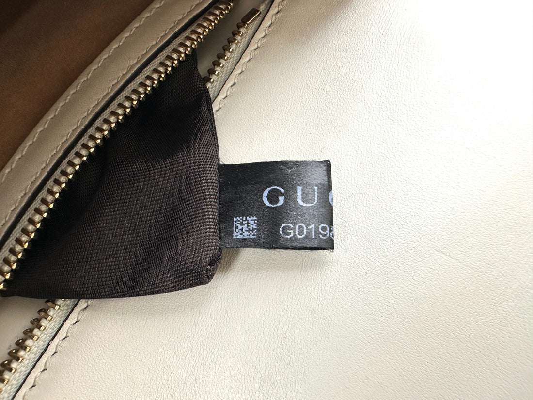 Gucci Sylvie White Leather Medium Size Shoulder Bag GG1004