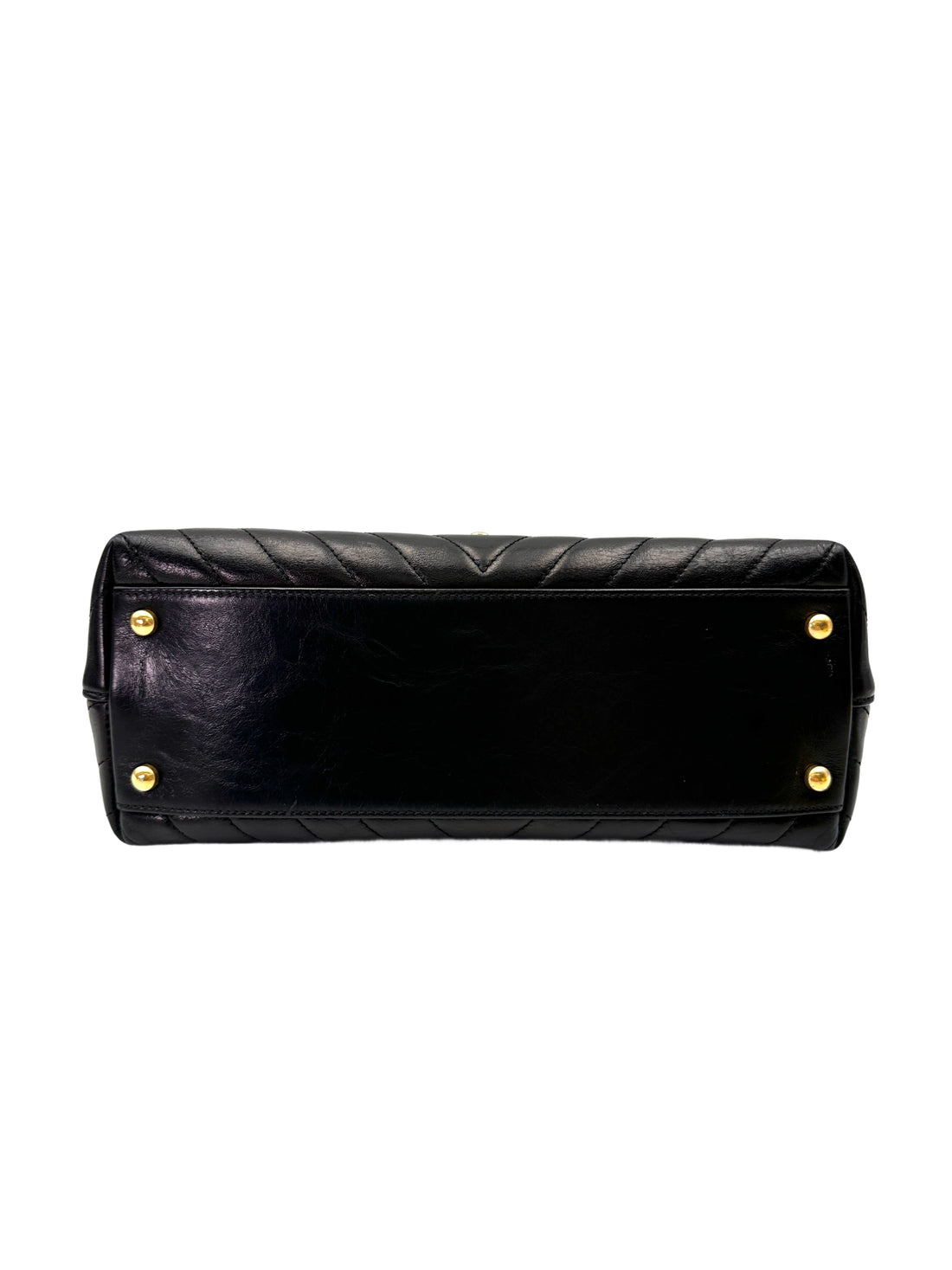 Chanel CoCo Handle Black Chevron Quilted Calfskin Medium Size Shoulder Bag(24***19) CC1970