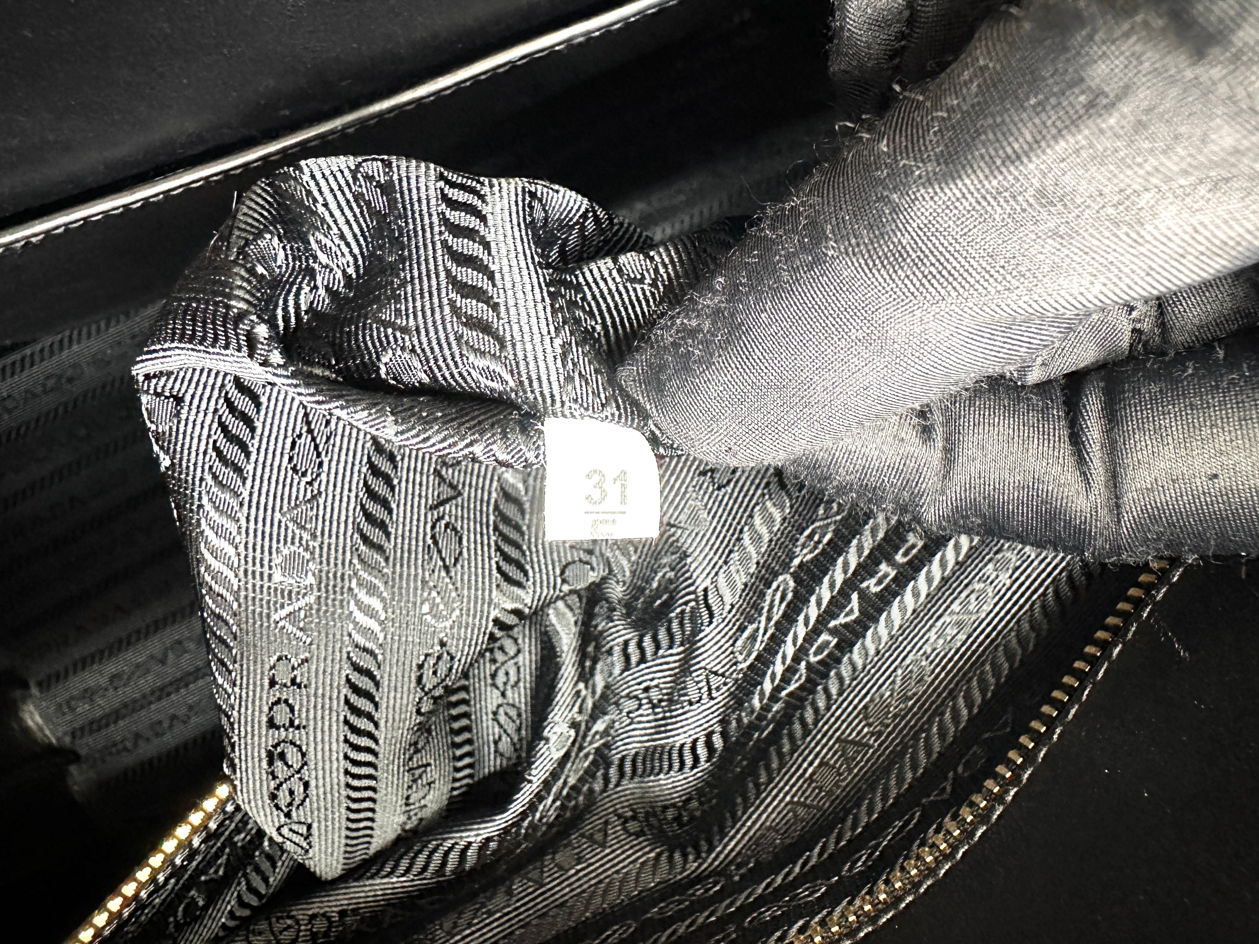 Prada Bibliotheque Black Leather Handle Bag PR345