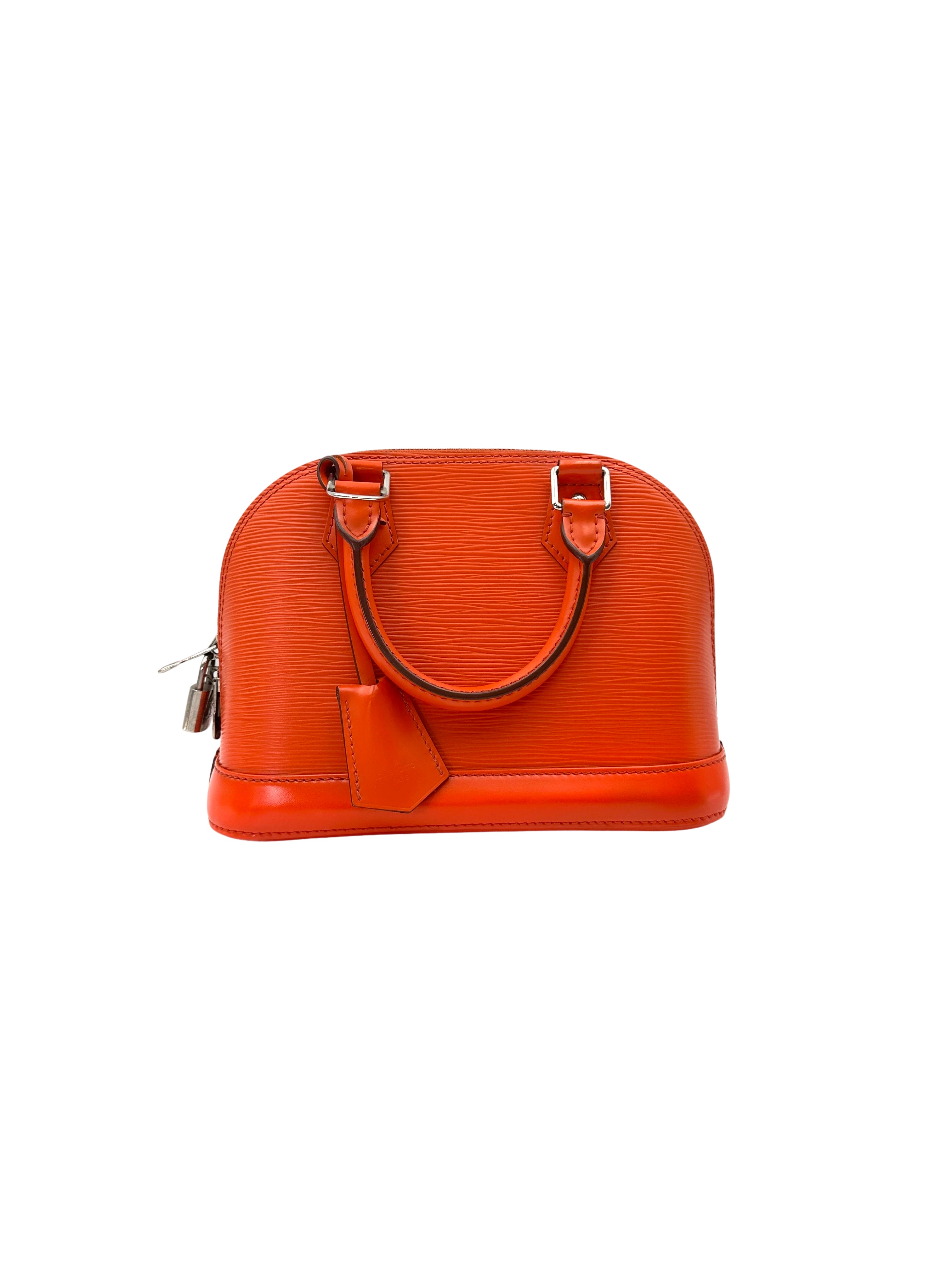 Louis Vuitton Alma BB Orange Epi Leather Handle Bag LV2745