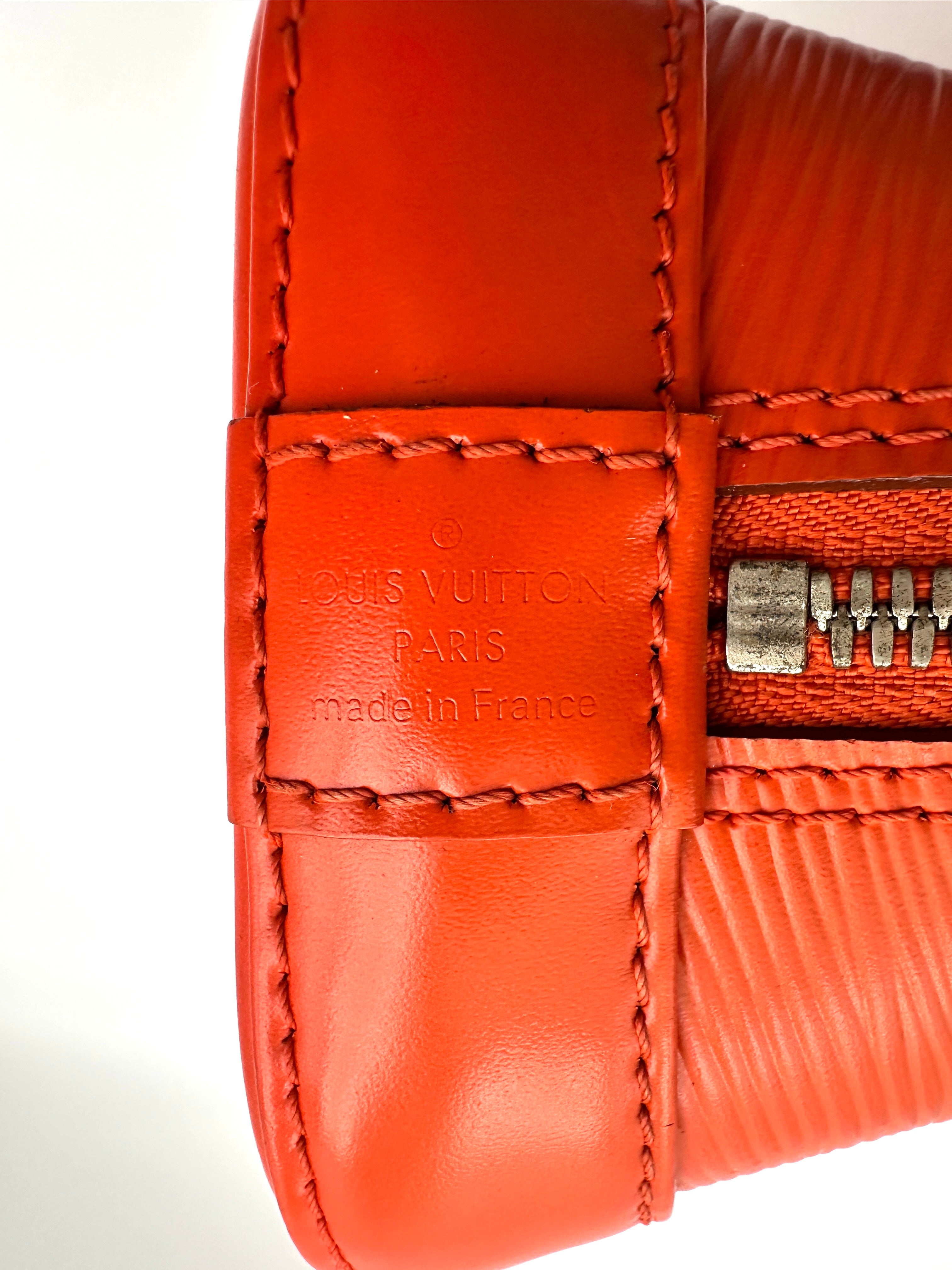 Louis Vuitton Alma BB Orange Epi Leather Handle Bag LV2745