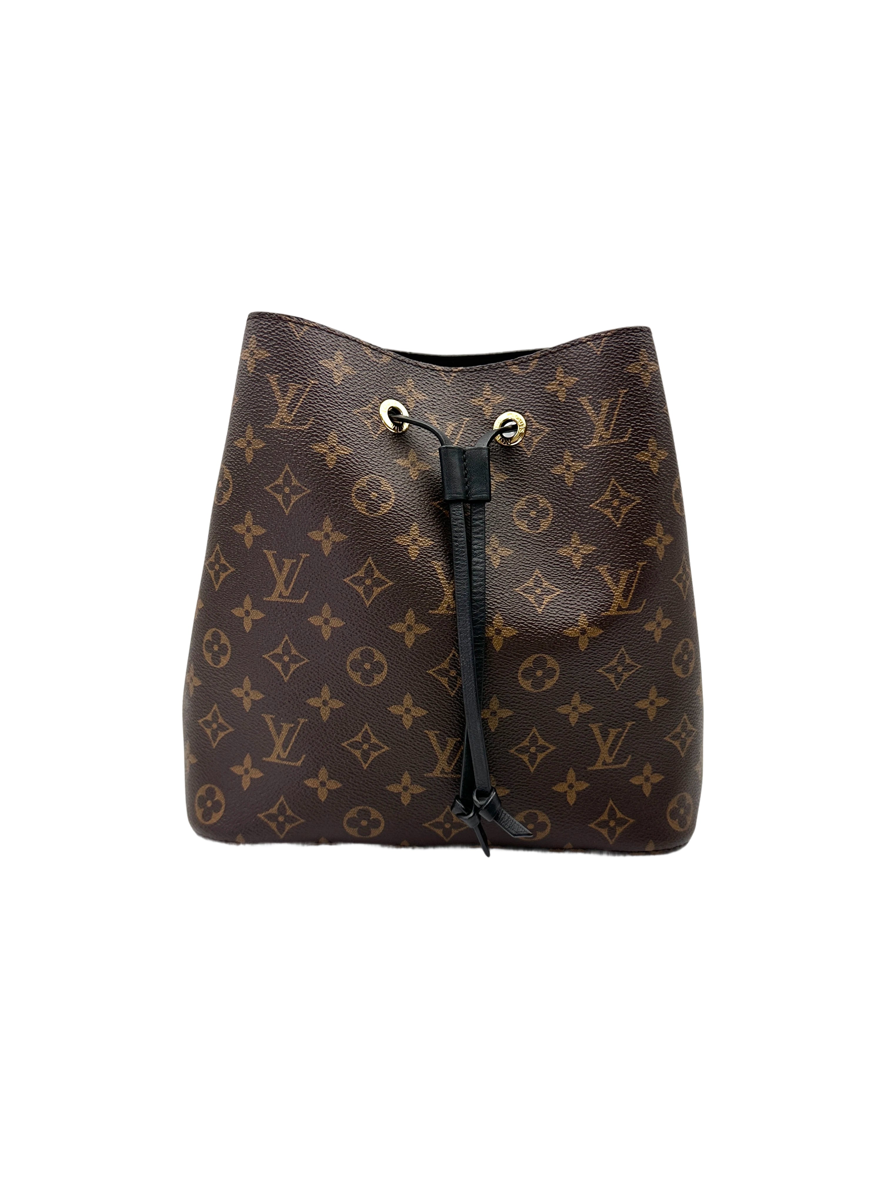 Louis Vuitton Neonoe MM Monogram Canvas Bucket Bag With Black Drawstring DR735