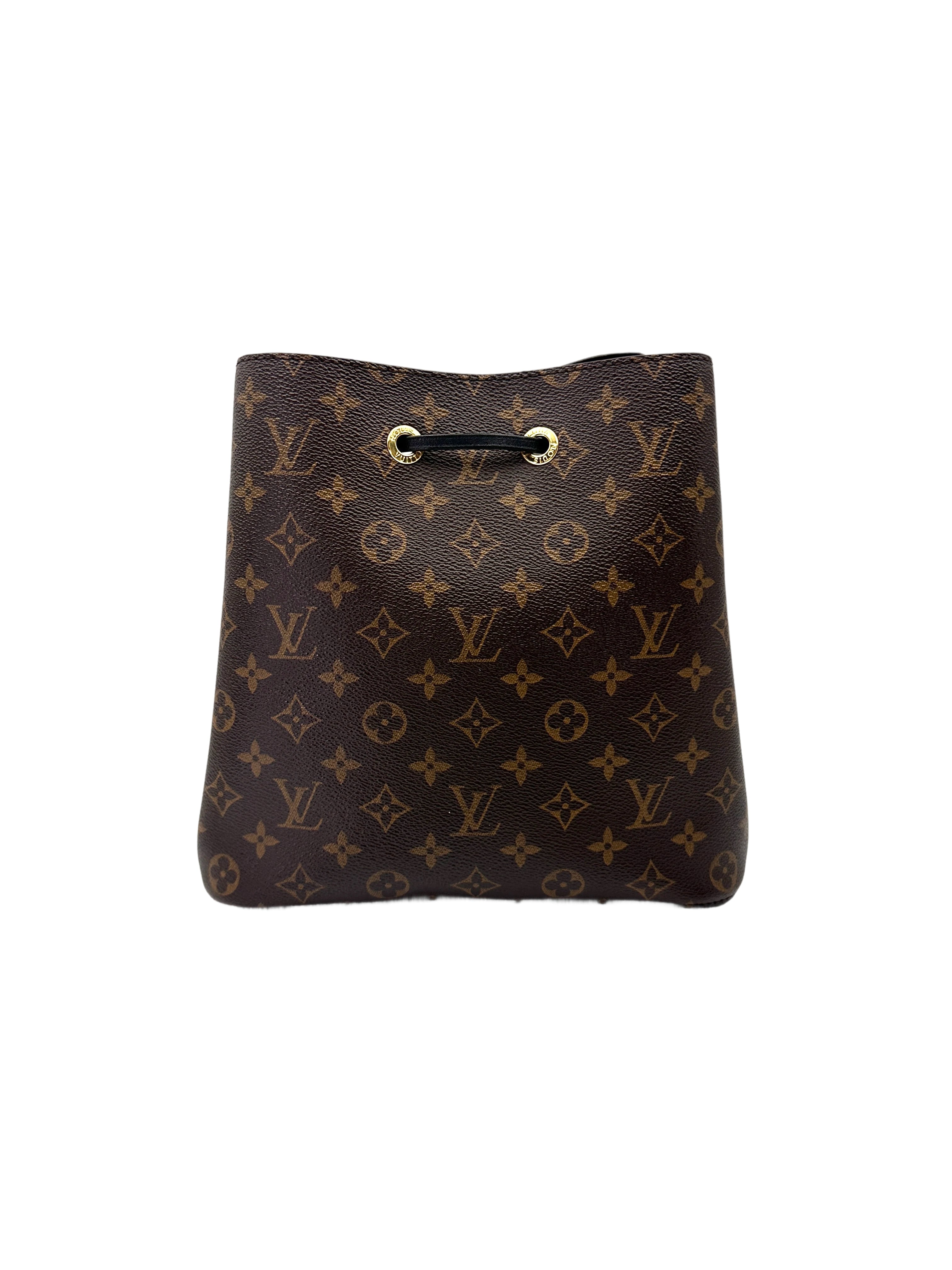 Louis Vuitton Neonoe MM Monogram Canvas Bucket Bag With Black Drawstring DR735