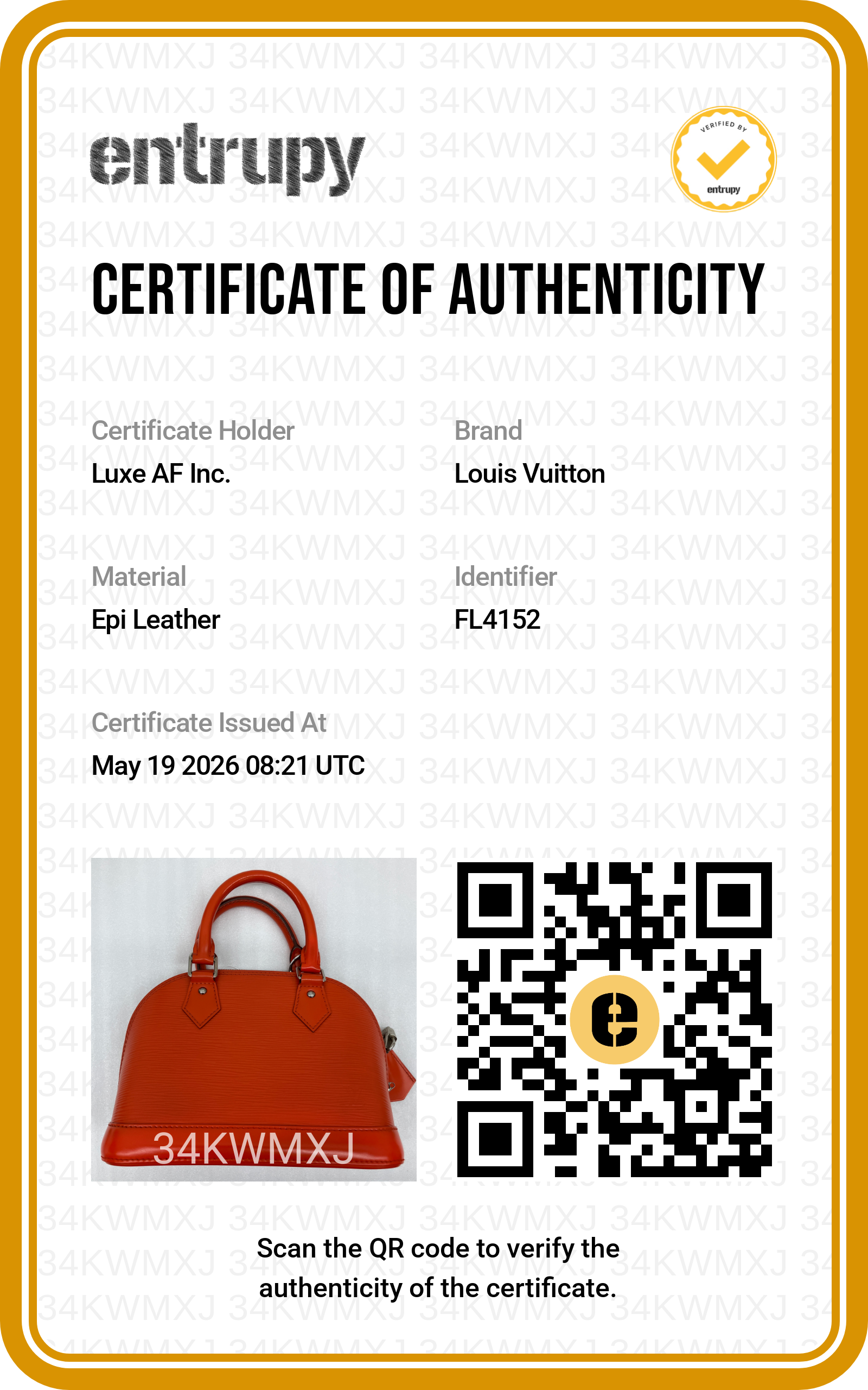 Louis Vuitton Alma BB Orange Epi Leather Handle Bag LV2745