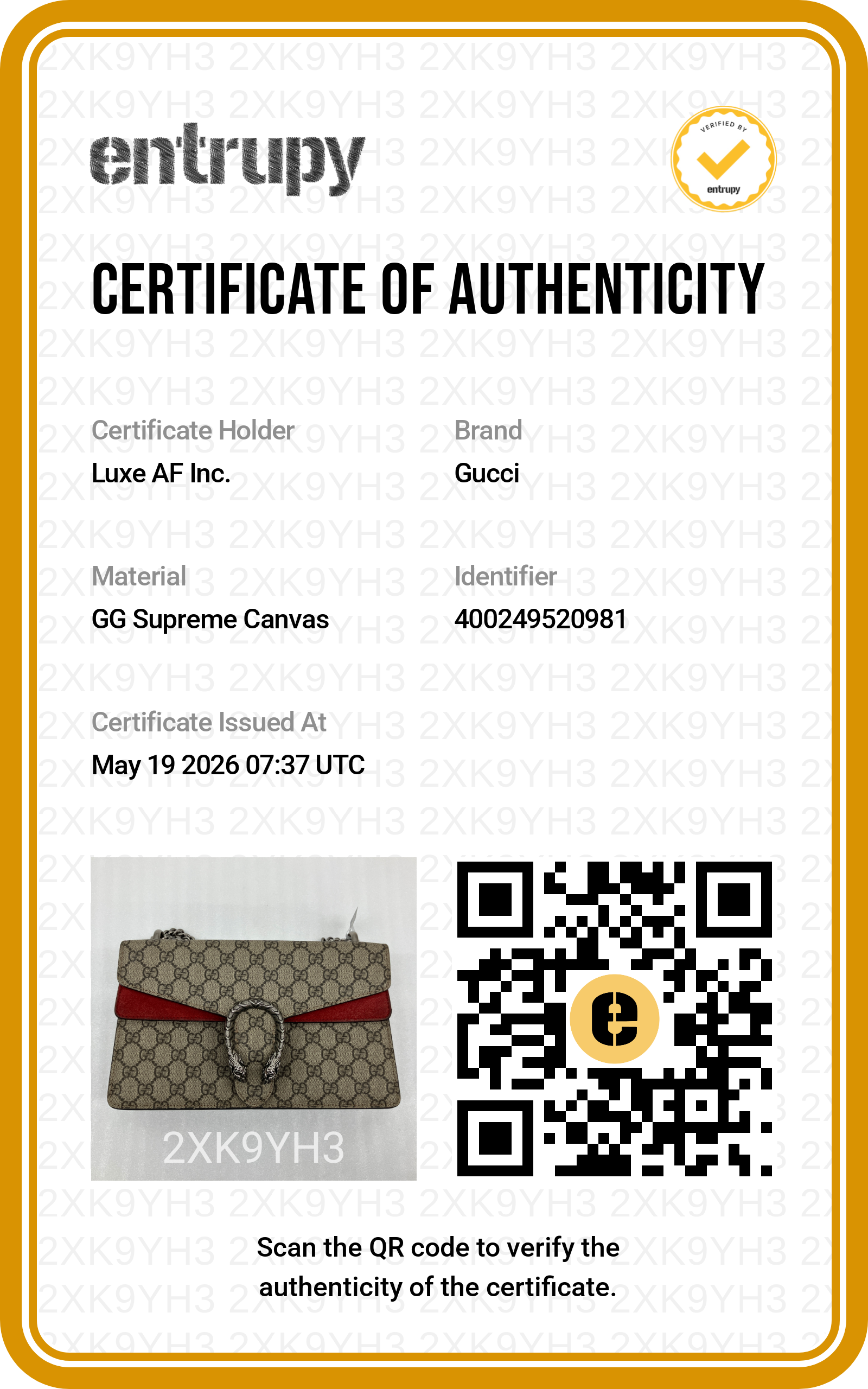 Gucci Dionysus GG Supreme Canvas Medium Size Shoulder Bag With Red Tirm GG1000