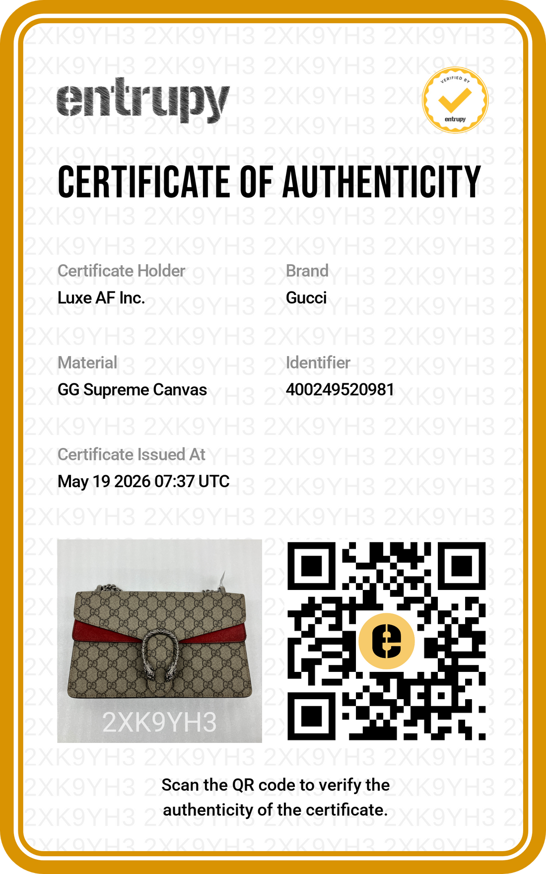 Gucci Dionysus GG Supreme Canvas Medium Size Shoulder Bag With Red Tirm GG1000