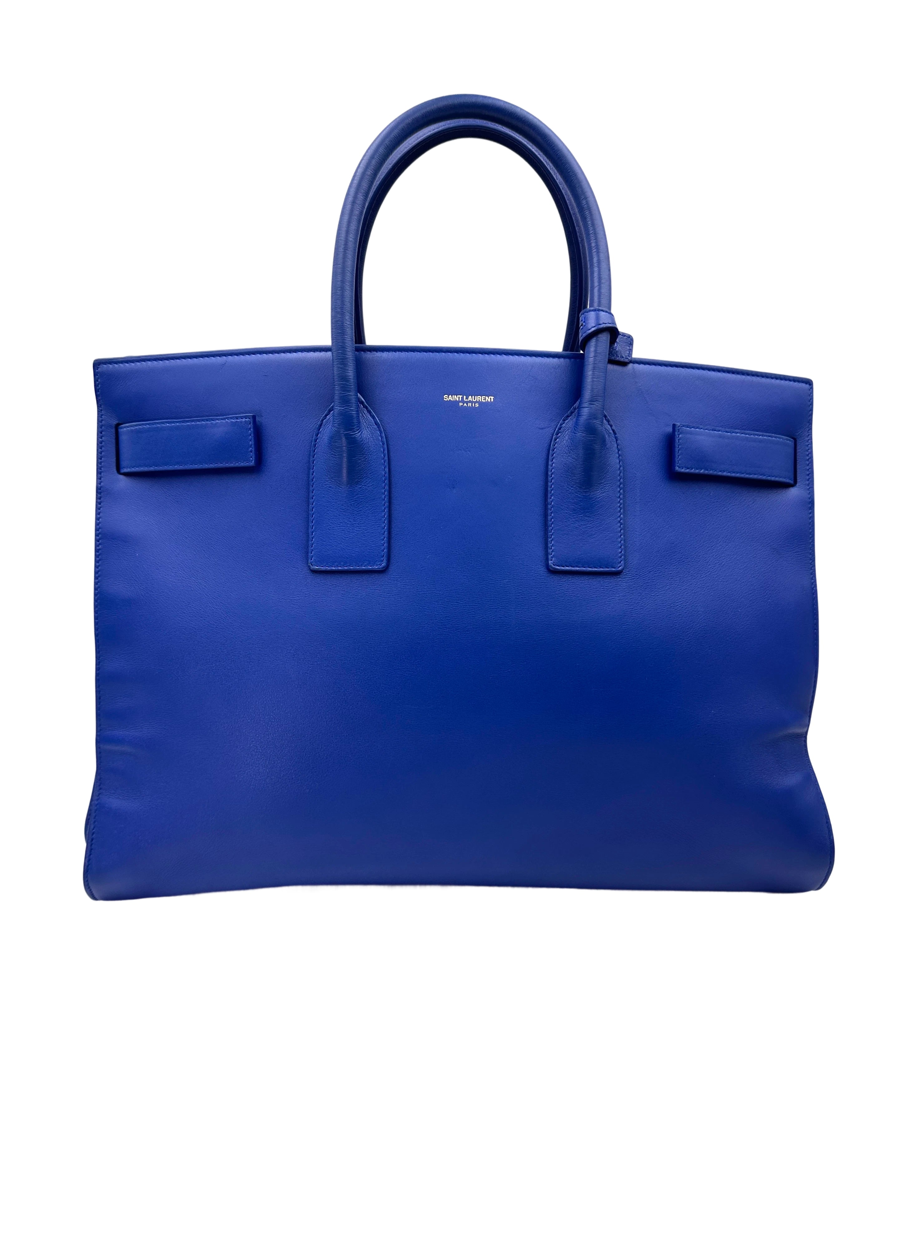 Saint Laurent Sac de Jour Blue Leather Large Size Handle Bag SL235