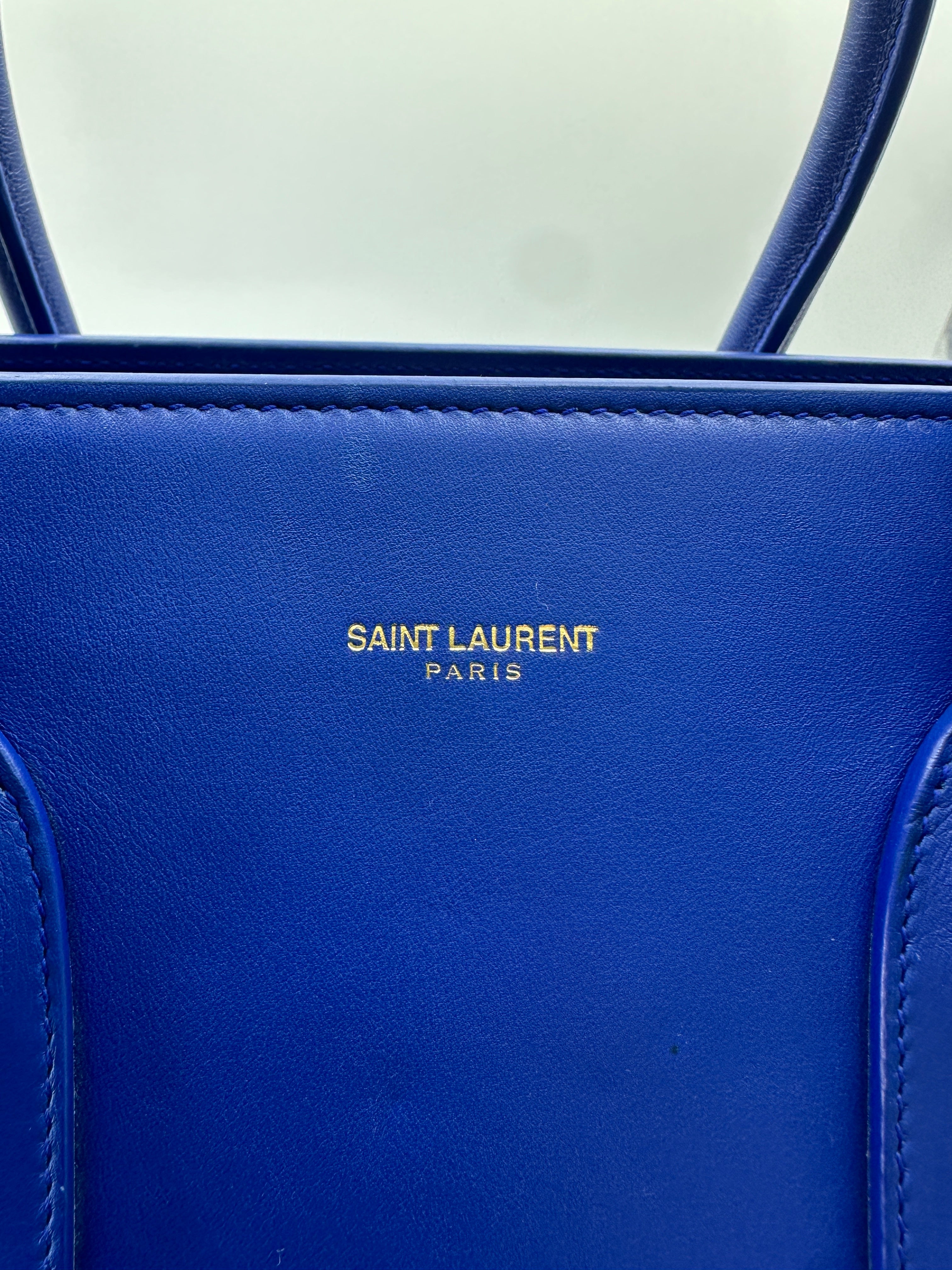 Saint Laurent Sac de Jour Blue Leather Large Size Handle Bag SL235