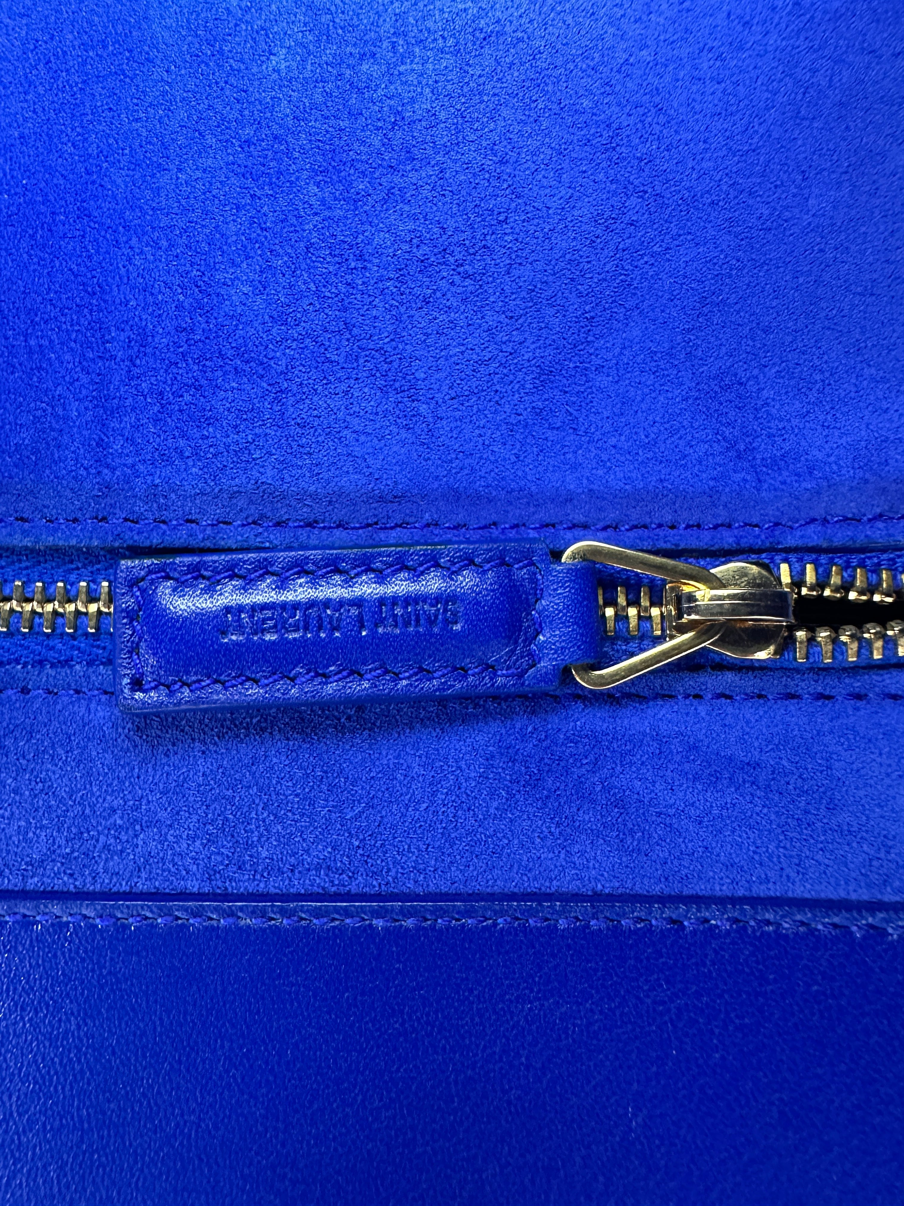 Saint Laurent Sac de Jour Blue Leather Large Size Handle Bag SL235