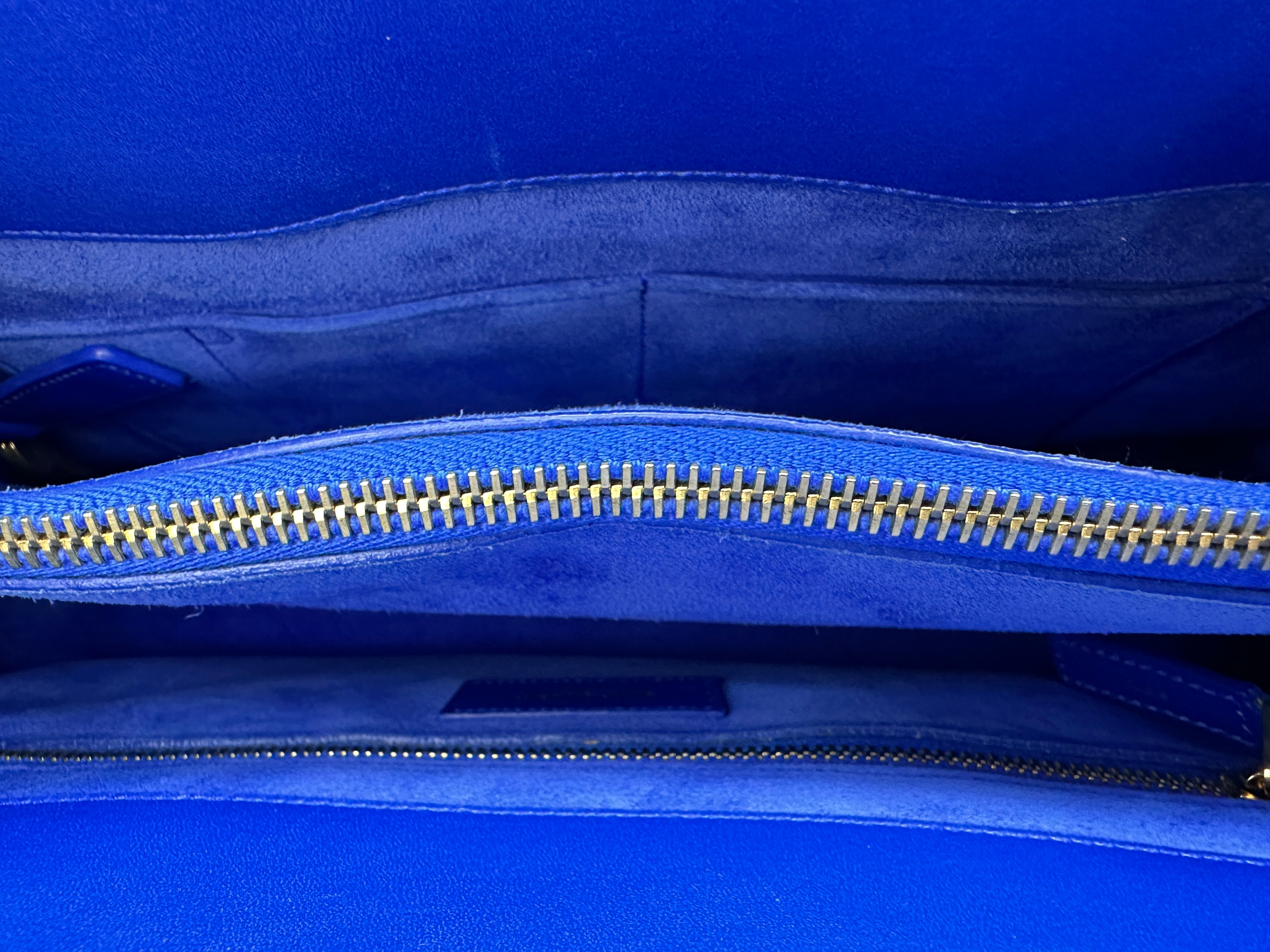 Saint Laurent Sac de Jour Blue Leather Large Size Handle Bag SL235