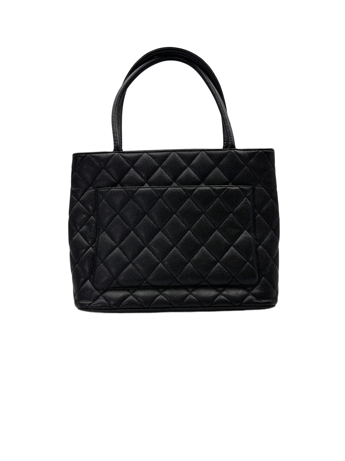 Chanel Medallion Black Quilted Leather Tote Handle Bag(62***96) CC1971