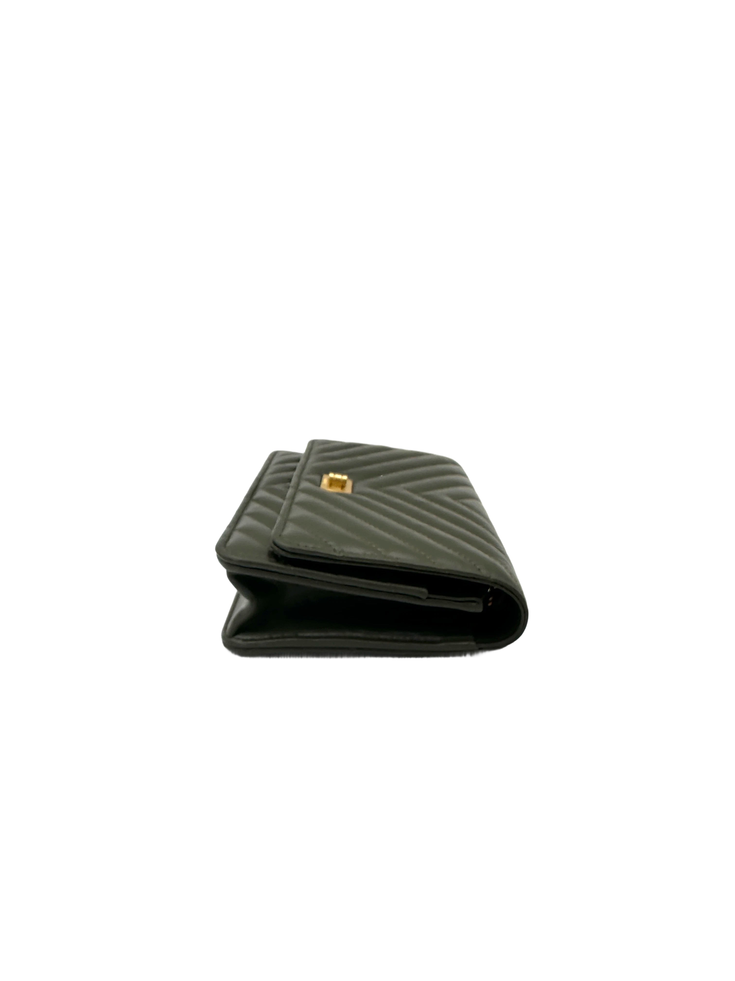 Chanel 2.55 Reissue Green Quilted Leather Wallet On Chain(PX***1J) CC1972