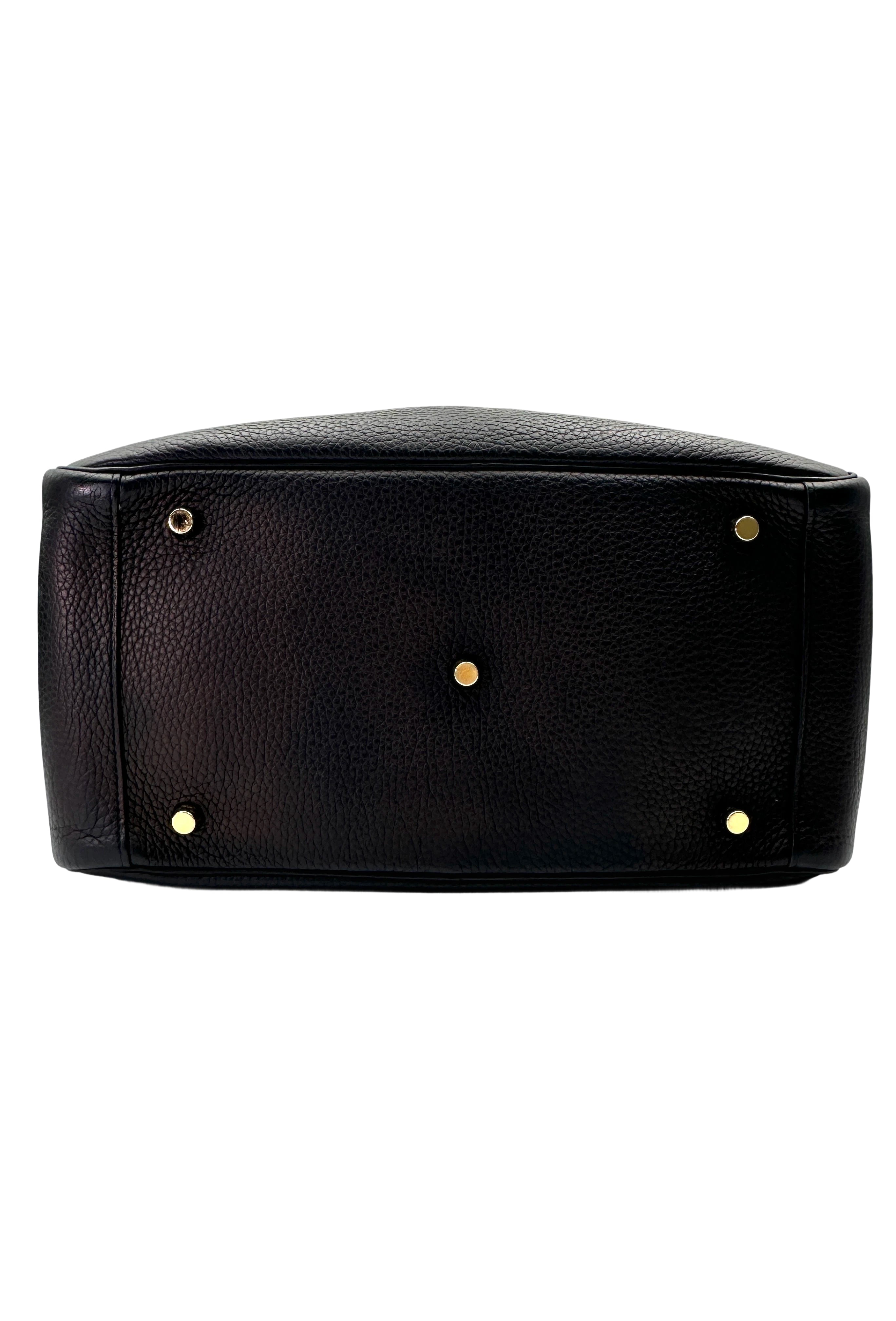Hermes Lindy34 Black Leather Handle Bag IRIS222
