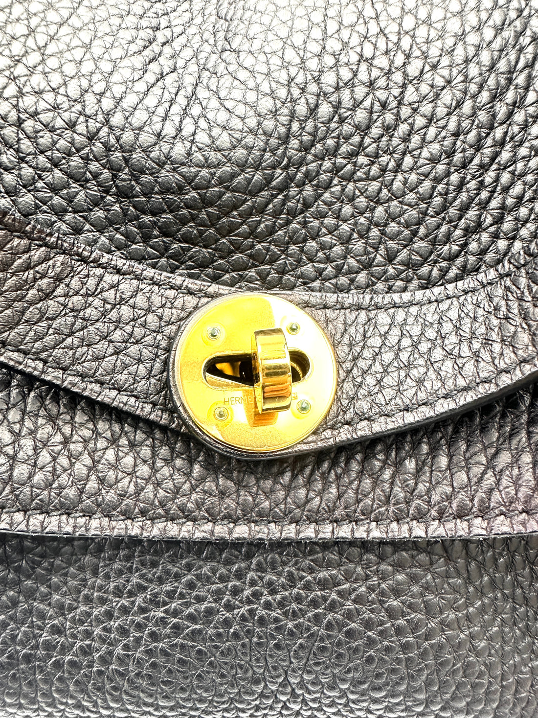 Hermes Lindy34 Black Leather Handle Bag IRIS222