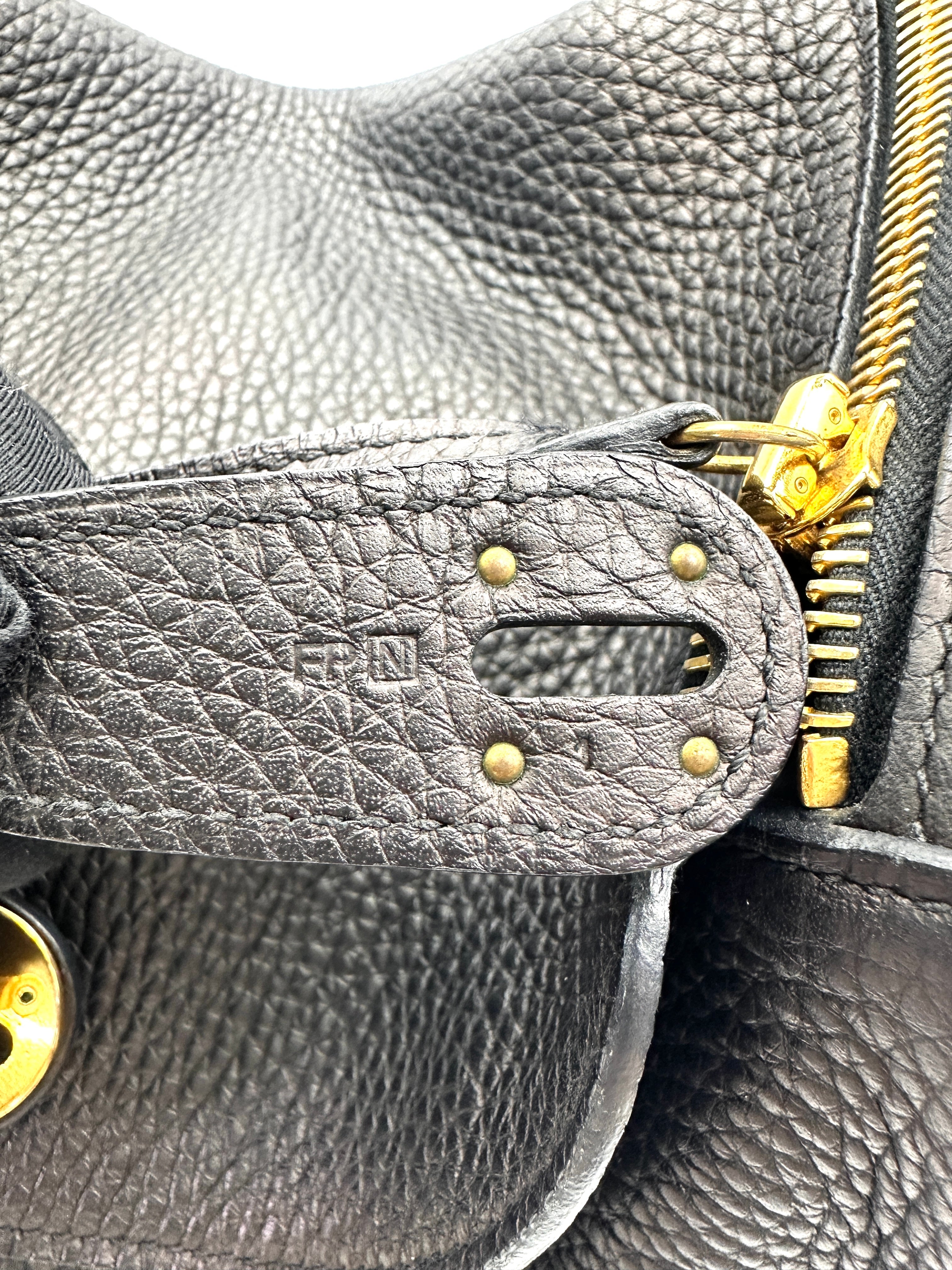 Hermes Lindy34 Black Leather Handle Bag IRIS222