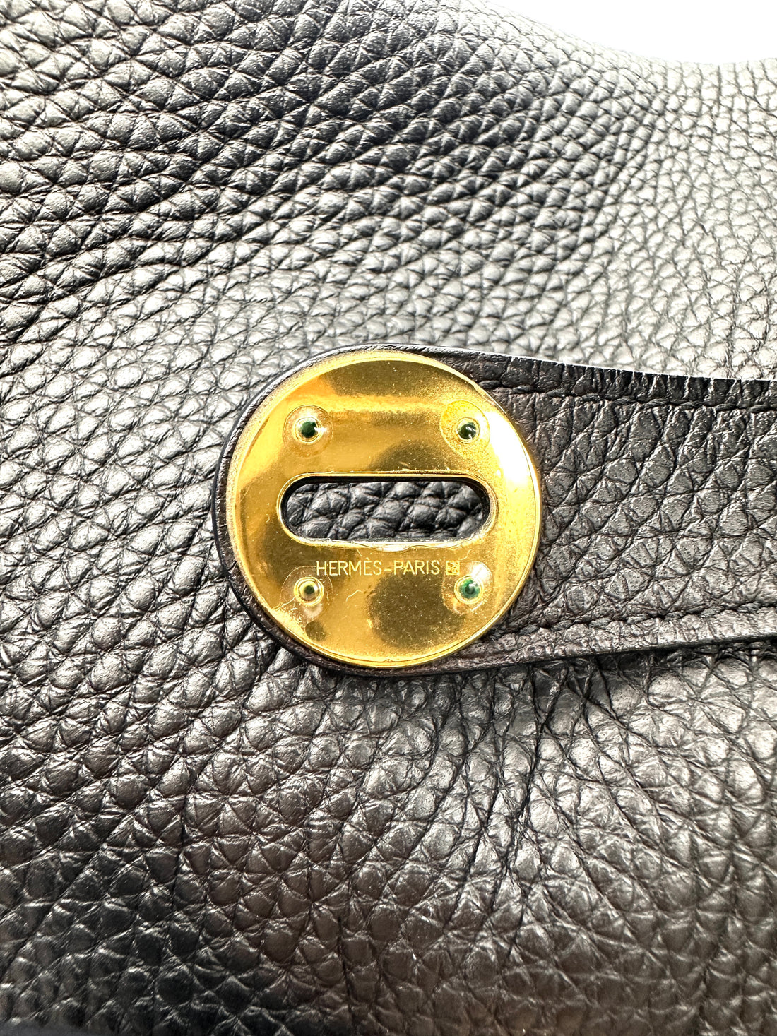 Hermes Lindy34 Black Leather Handle Bag IRIS222