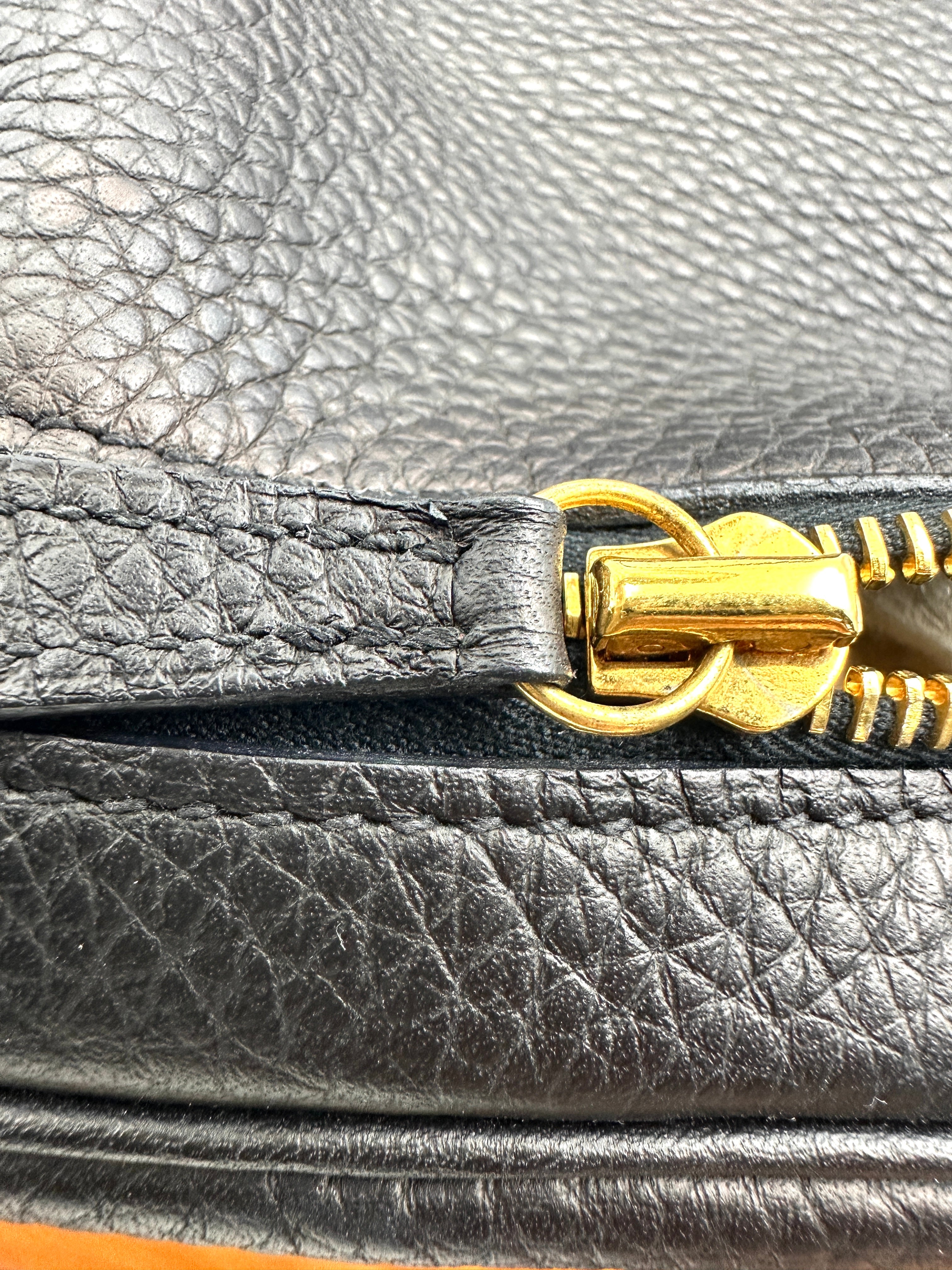 Hermes Lindy34 Black Leather Handle Bag IRIS222