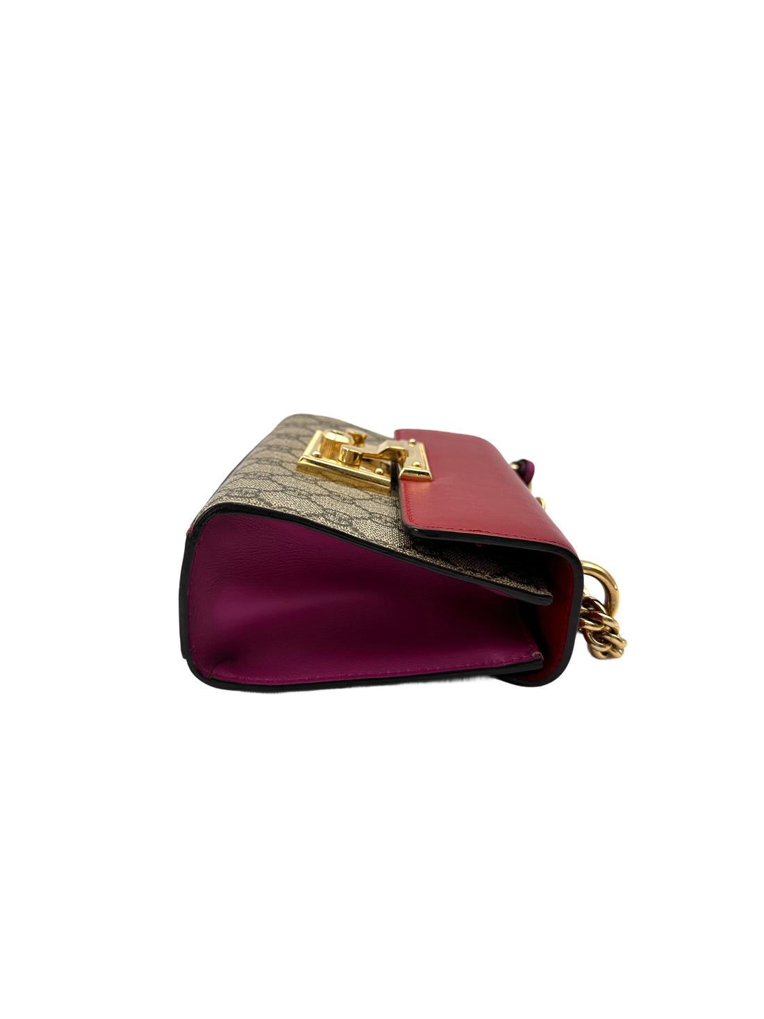 Gucci Padlock GG Canvas & Red Leather Small Size Shoulder Bag GG1011