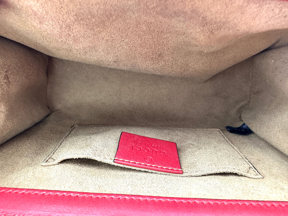 Gucci Padlock GG Canvas & Red Leather Small Size Shoulder Bag GG1011