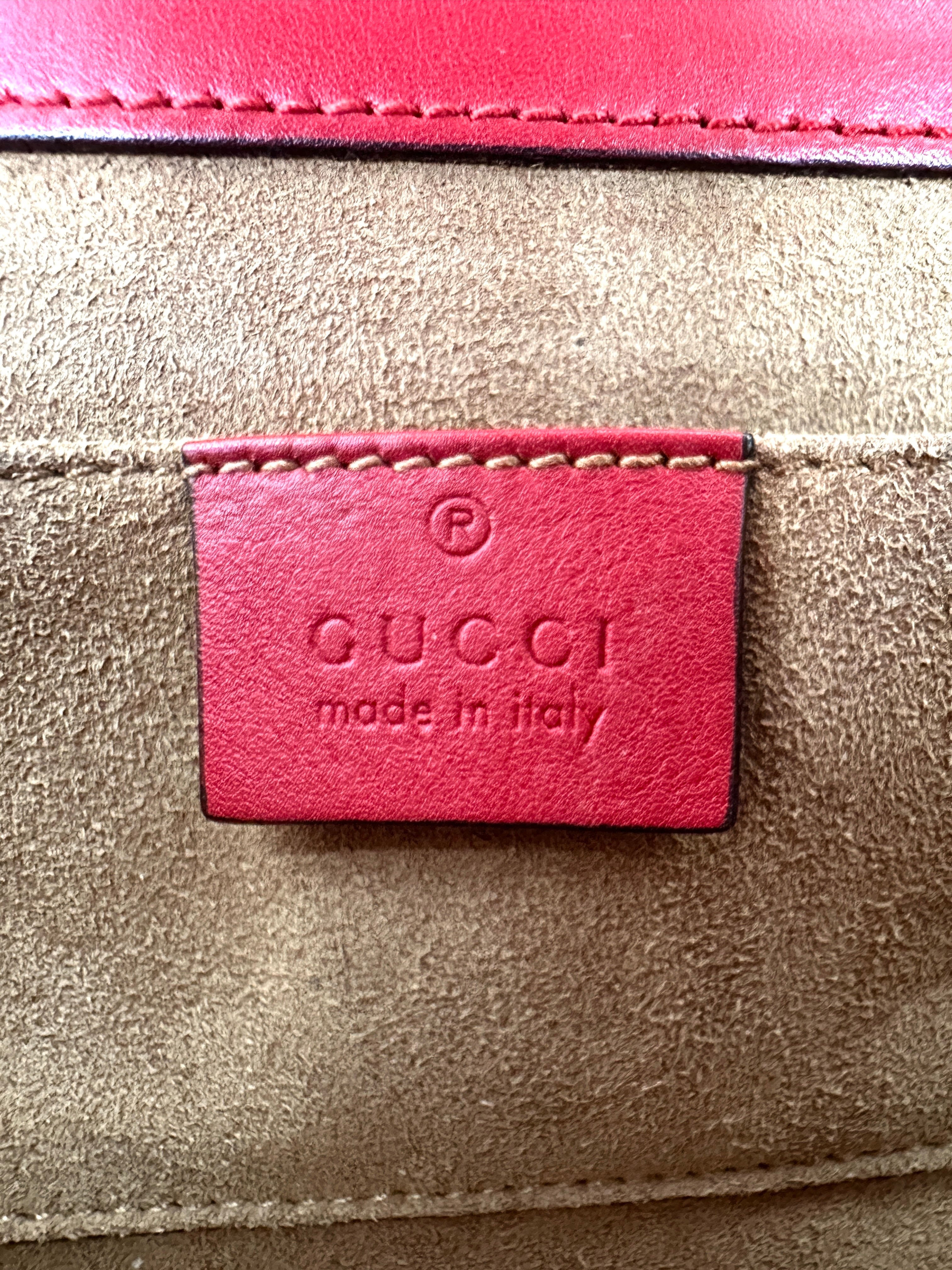Gucci Padlock GG Canvas & Red Leather Small Size Shoulder Bag GG1011