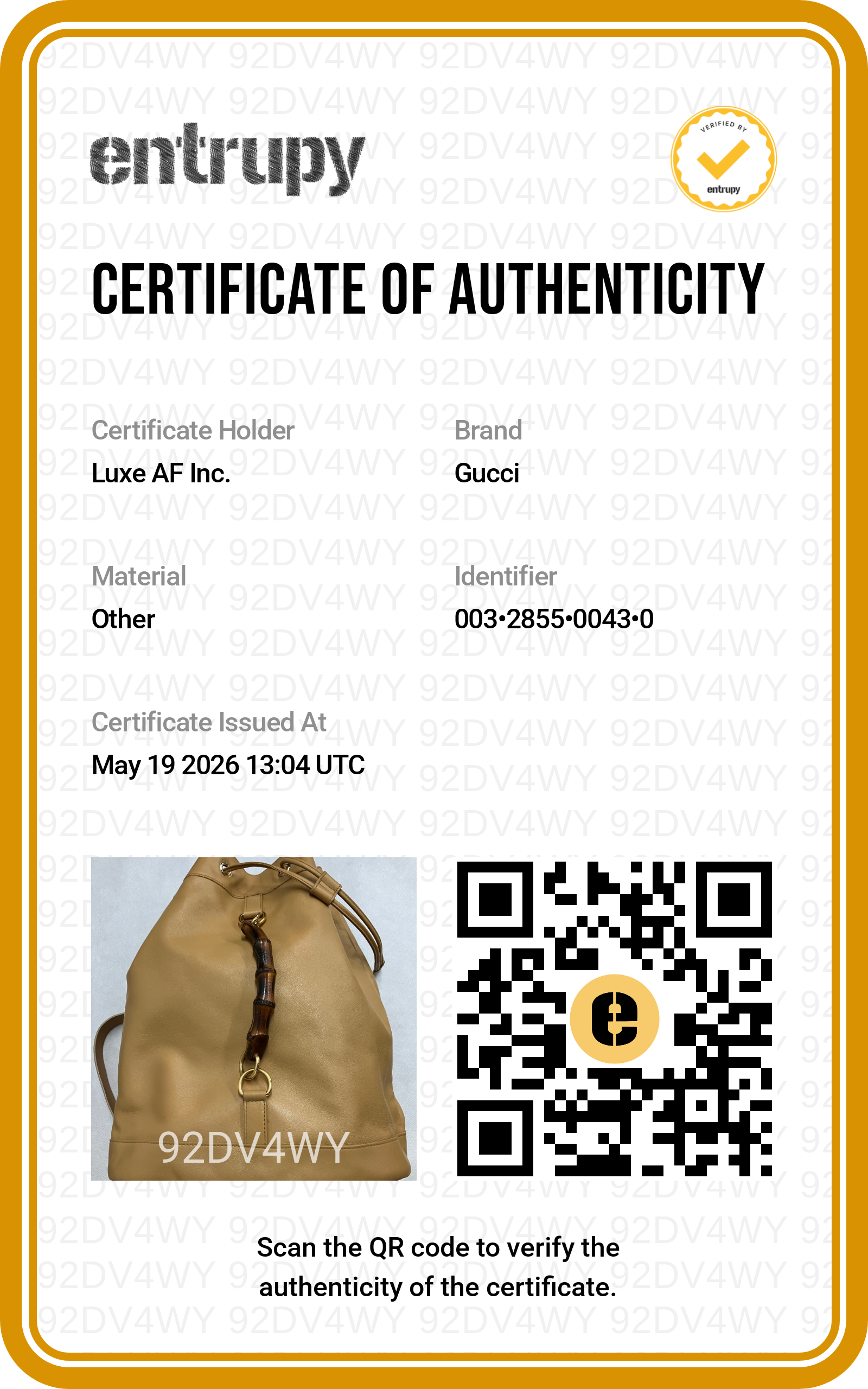 Gucci Beige Leather Bamboo Bucket Backpack GG1007
