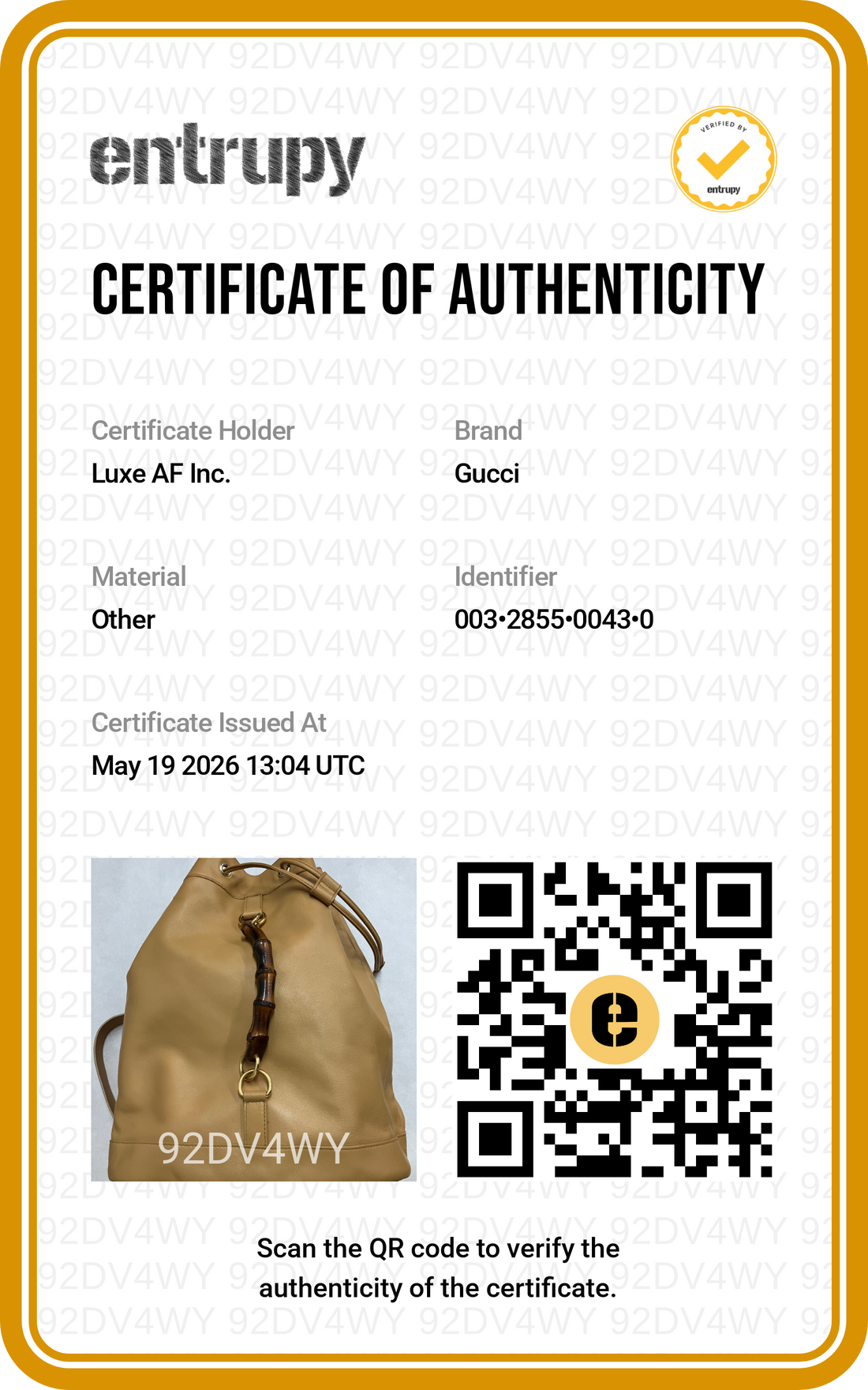 Gucci Beige Leather Bamboo Bucket Backpack GG1007
