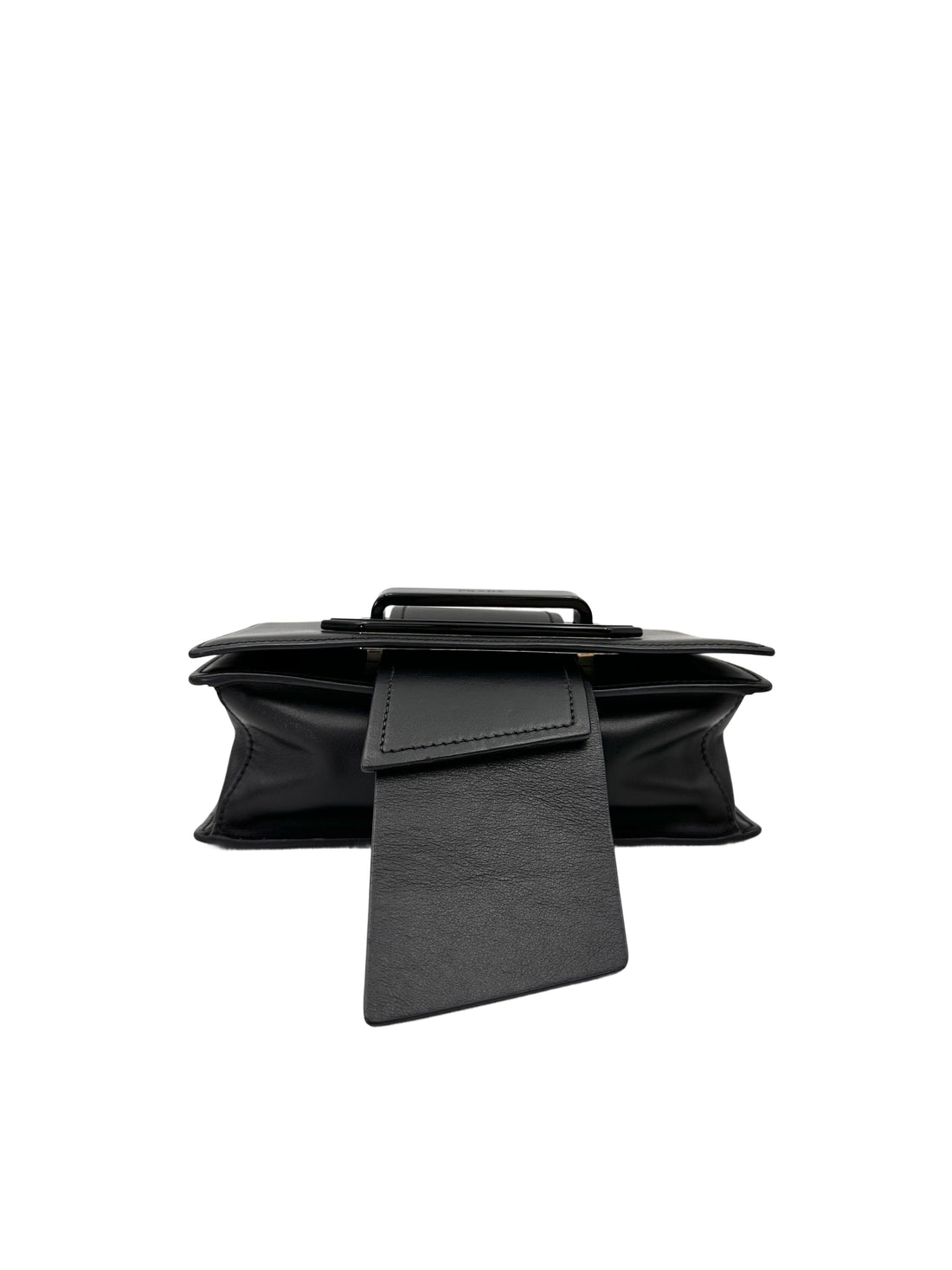 Prada Plex Ribbon Black Leather Shoulder Bag PR352
