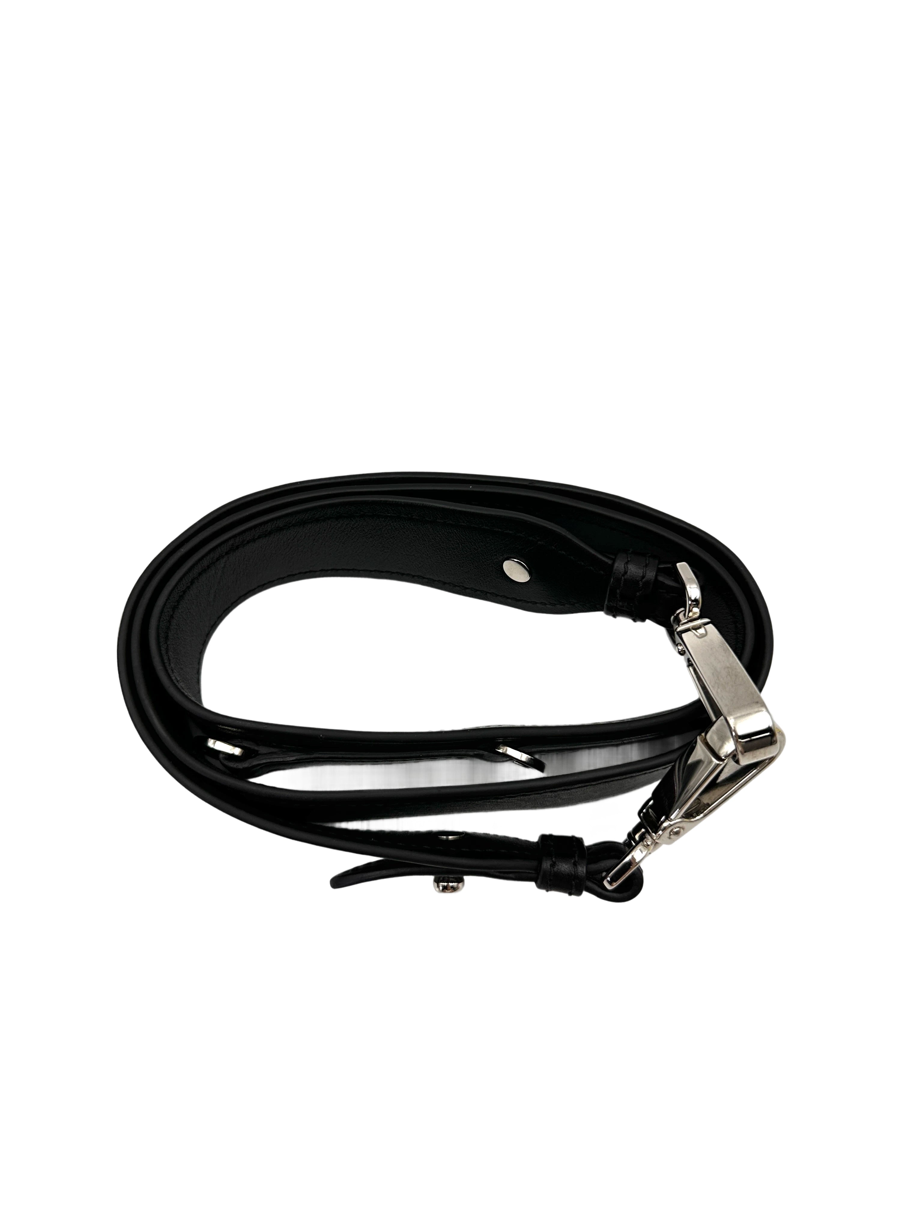 Prada Plex Ribbon Black Leather Shoulder Bag PR352