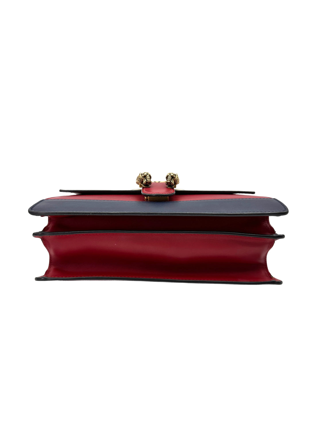 Gucci Dionysus Red/Beige Leather Bamboo Top Handle Bag GG1010