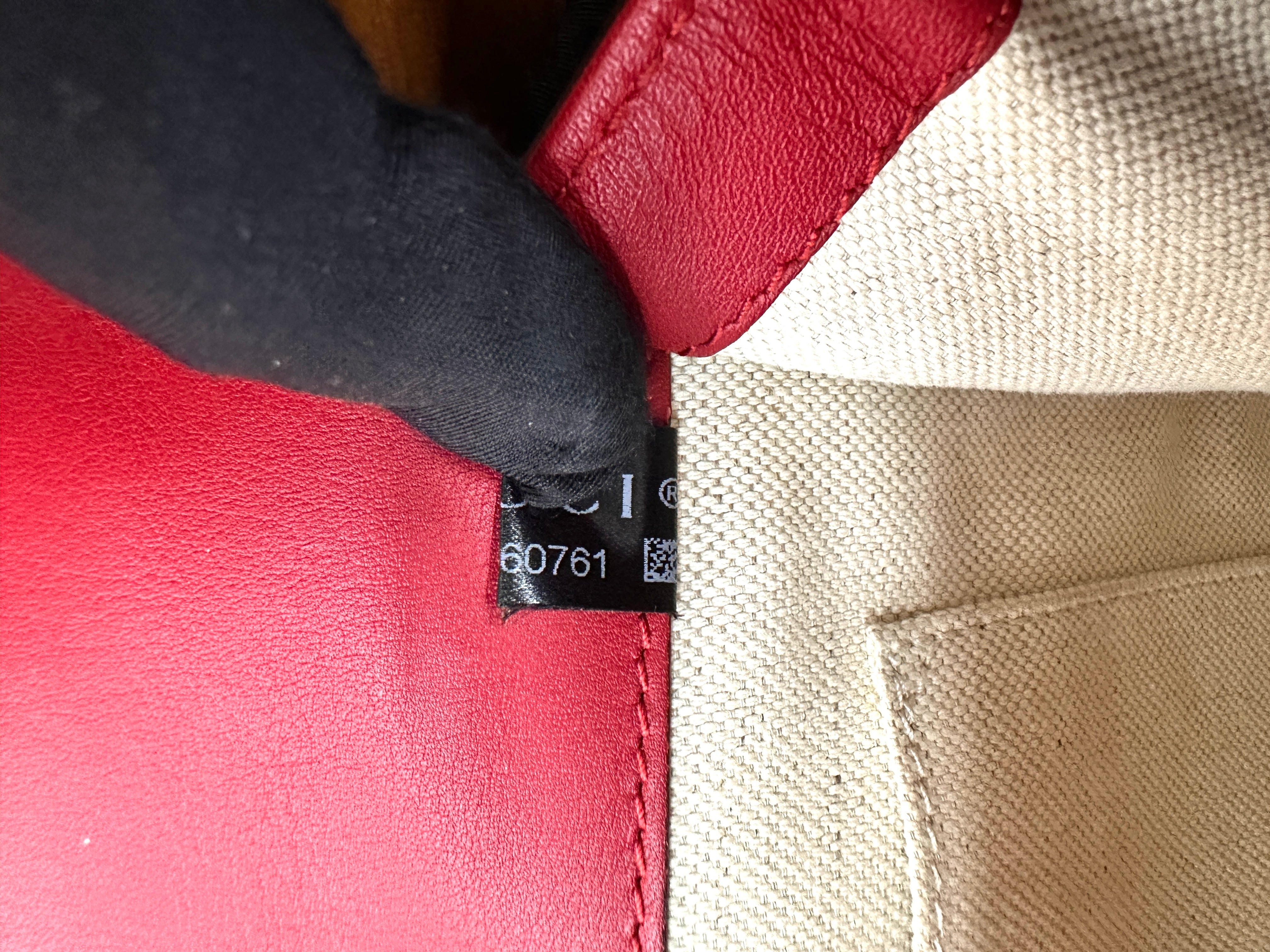 Gucci Dionysus Red/Beige Leather Bamboo Top Handle Bag GG1010