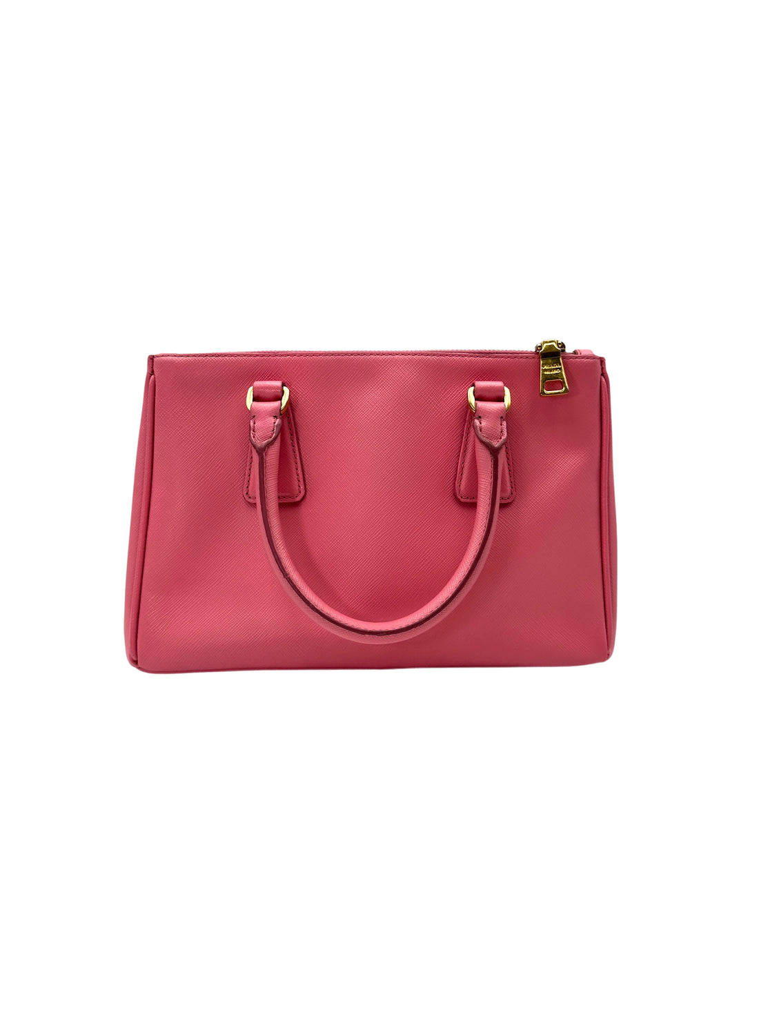 Prada Galleria Pink Saffiano Leather Small Size Handle Bag PR349