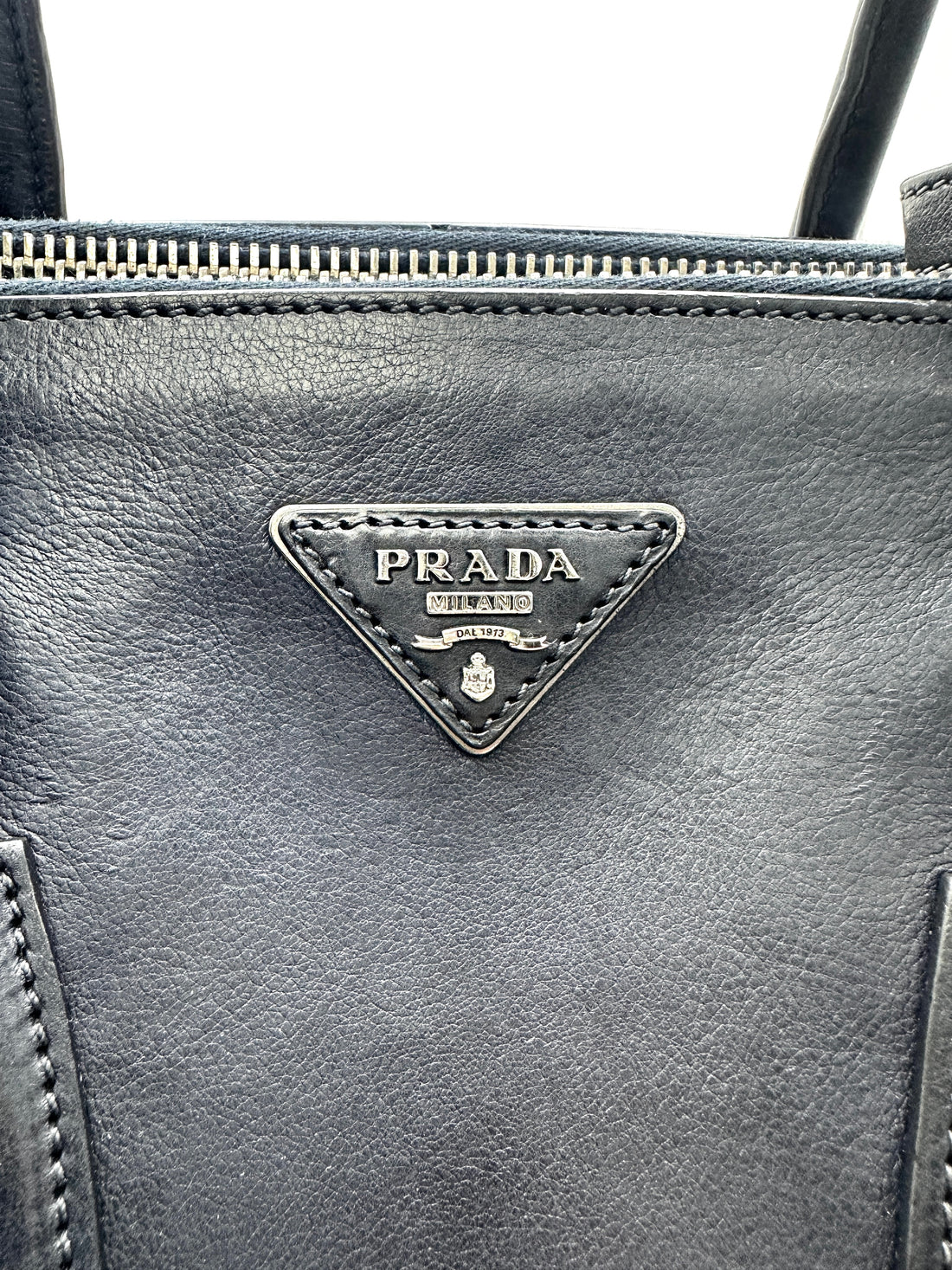 Prada Glace 2Way Black Leather Handle Bag PR344