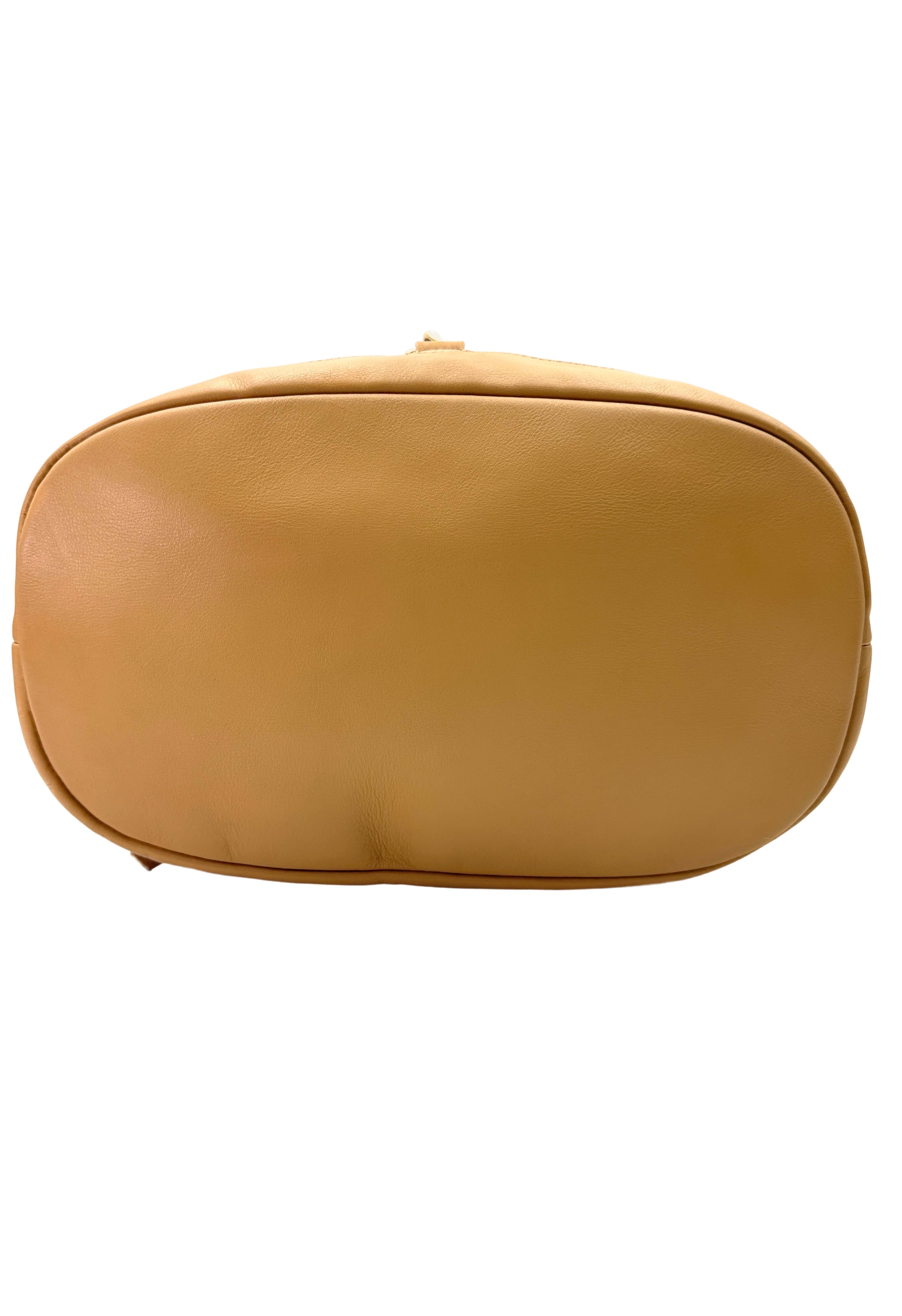Gucci Beige Leather Bamboo Bucket Backpack GG1007