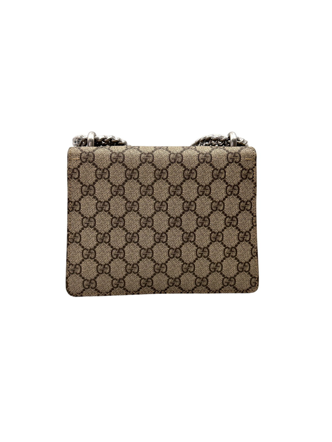 Gucci Dionysus GG Supreme Canvas Small Size Shoulder Bag With Brown Trim GG1014