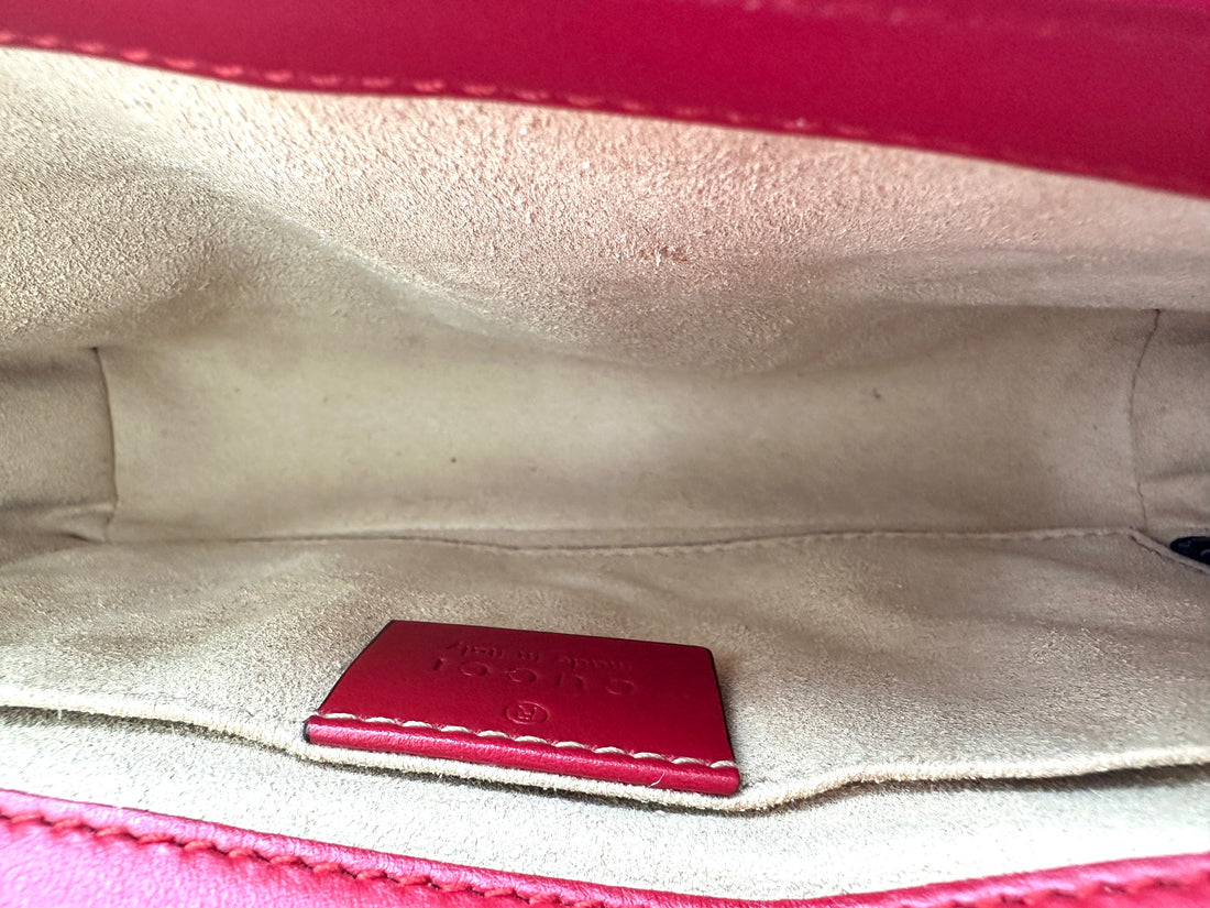 Gucci GG Marmont Red Matelasse Leather Shoulder Bag GG1020