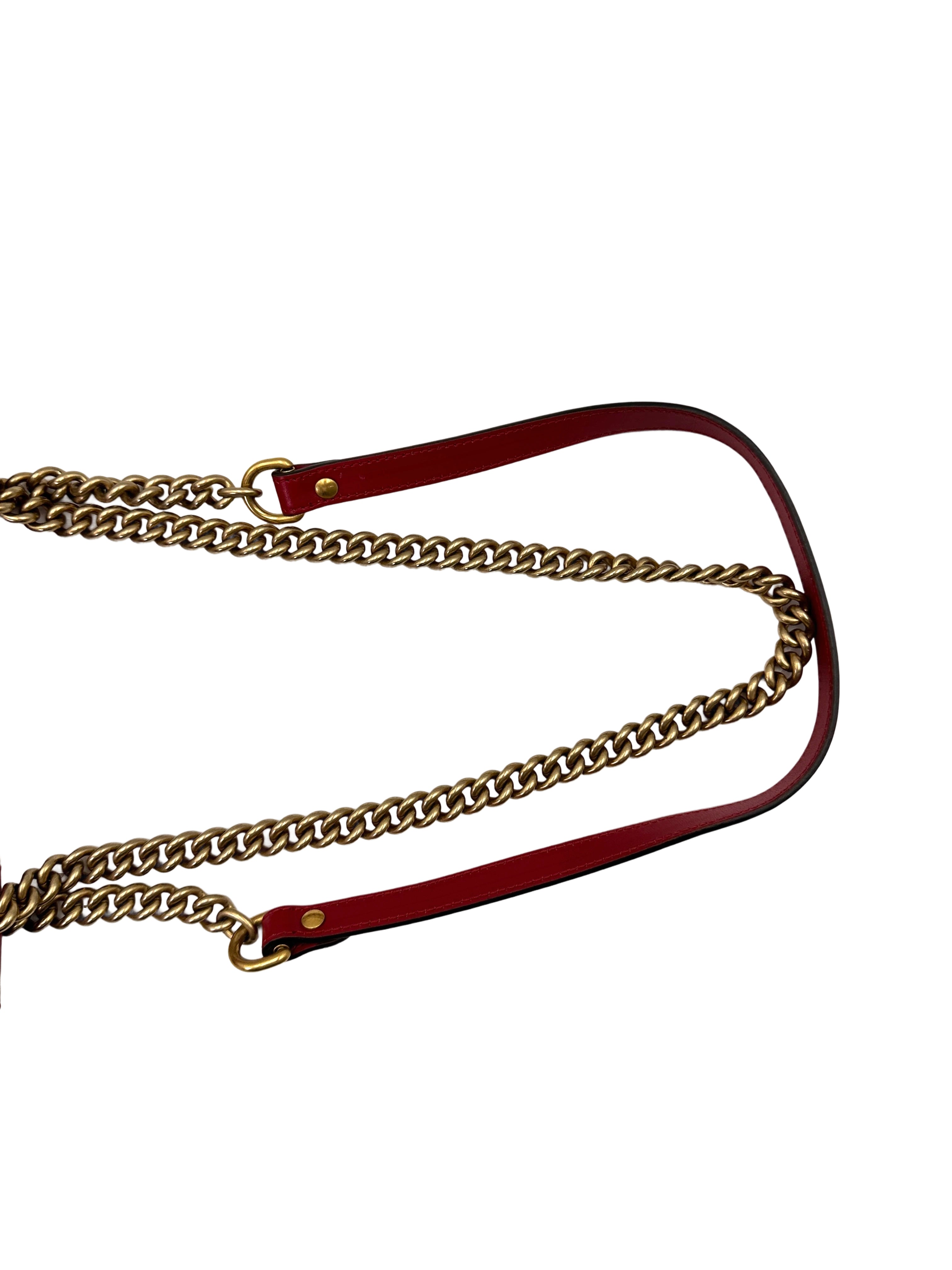 Gucci GG Marmont Red Matelasse Leather Shoulder Bag GG1020