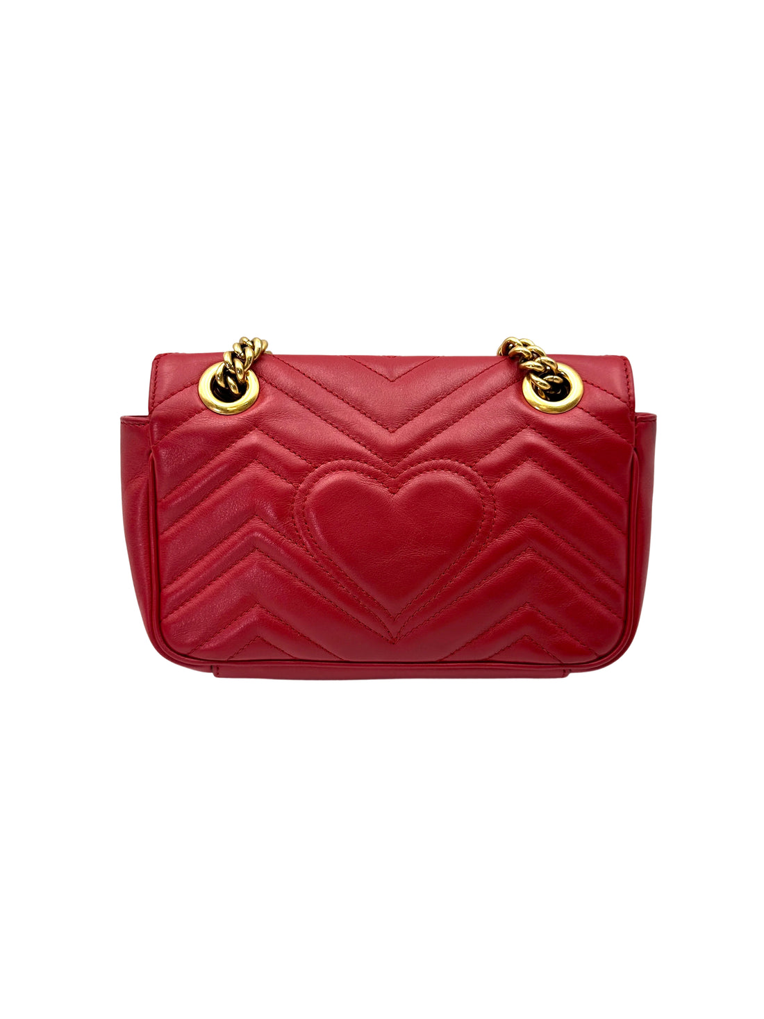 Gucci GG Marmont Red Matelasse Leather Shoulder Bag GG1019