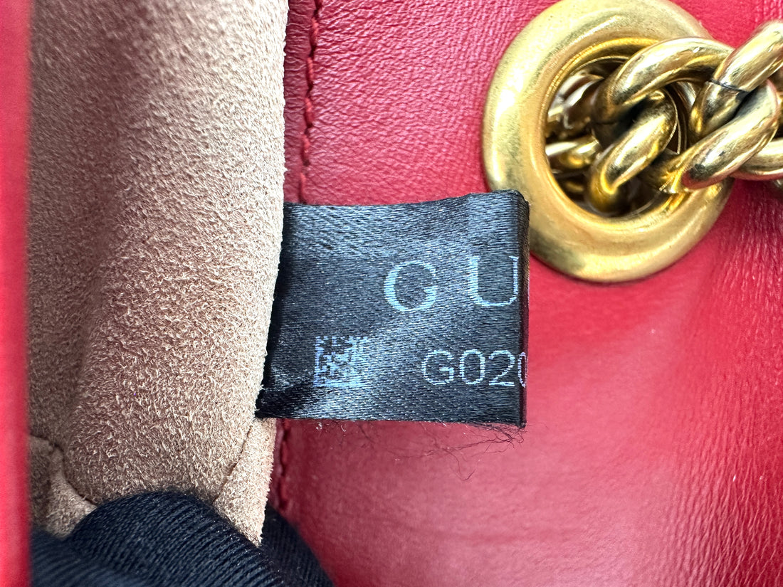 Gucci GG Marmont Red Matelasse Leather Shoulder Bag GG1019