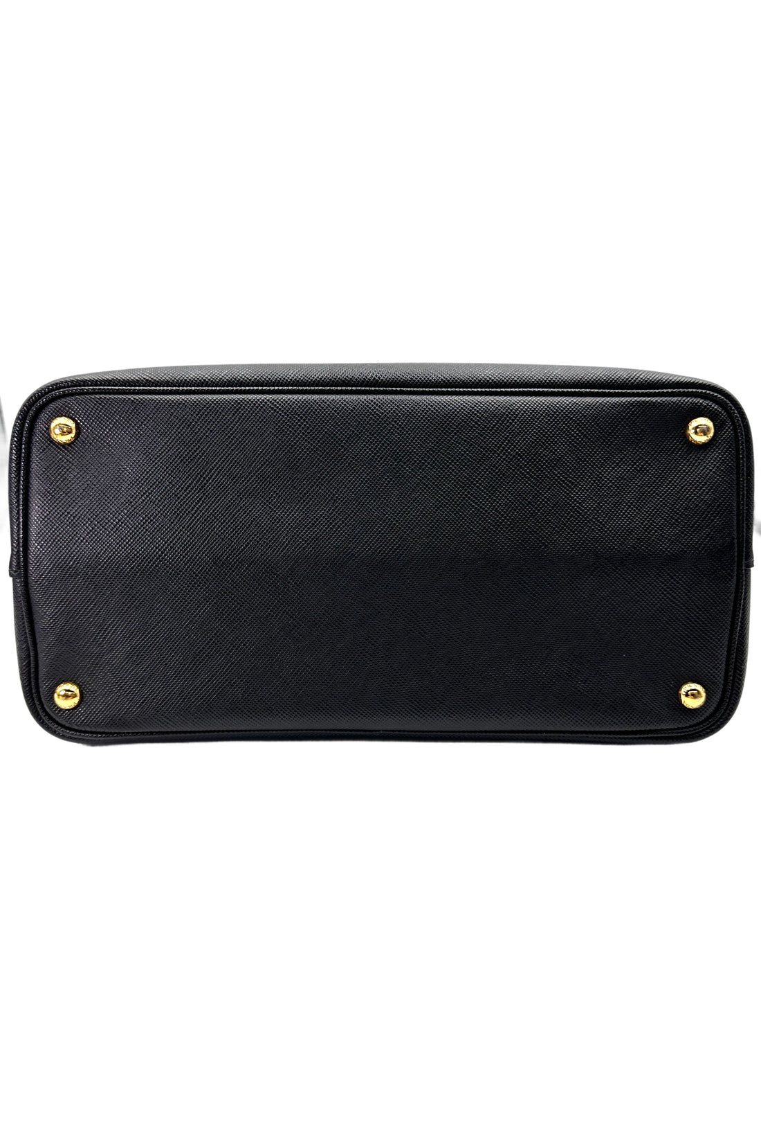 Prada Double Black Saffiano Cuir Leather Handle Bag PR347